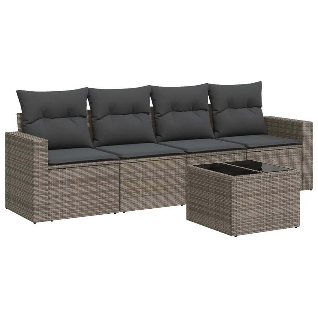 vidaXL Sofaelement 5-tlg. Garten-Sofagarnitur mit Kissen günstig online kaufen