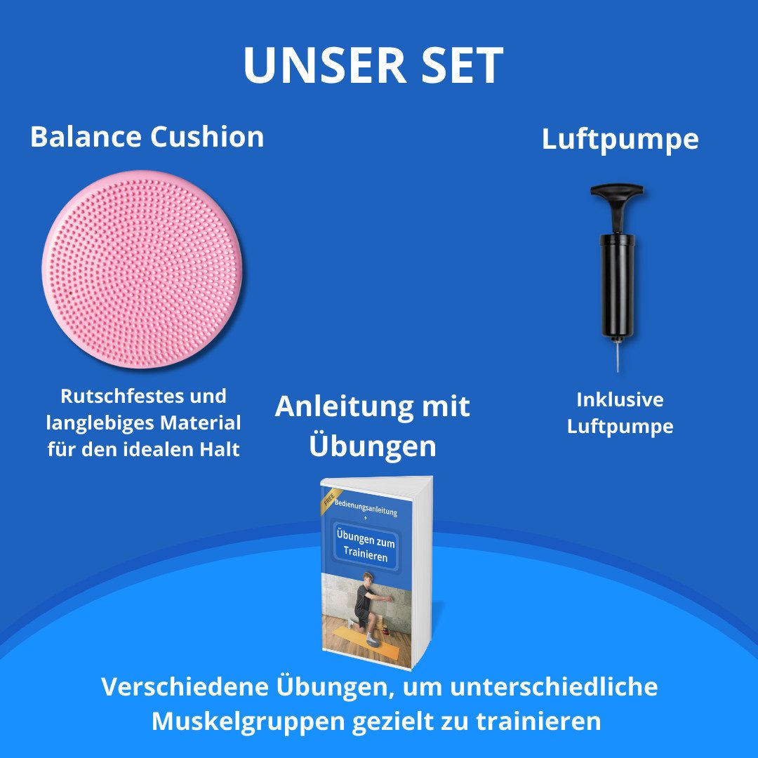 Barbara Klein Balancekissen Balance Cushion mit Griff, für eine gesunde & aufrechte Haltung, für eine bessere Körperhaltung, Gleichgewichtstraining, Stabilisation