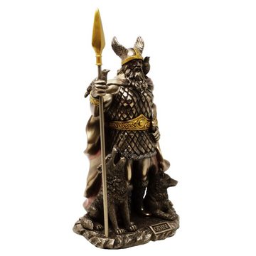 MystiCalls Dekofigur Nordischer Gott Odin stehend bronziert - Gott, Gottvater, Mythologie (1 St), Perfekt zu jedem Anlass - Geburtstag, Weihnachten