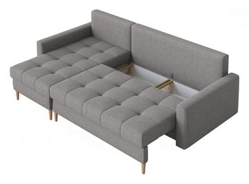 MKS MÖBEL Ecksofa Scandi, mit Schlaffunktion, Polstersofa mit Bettkasten