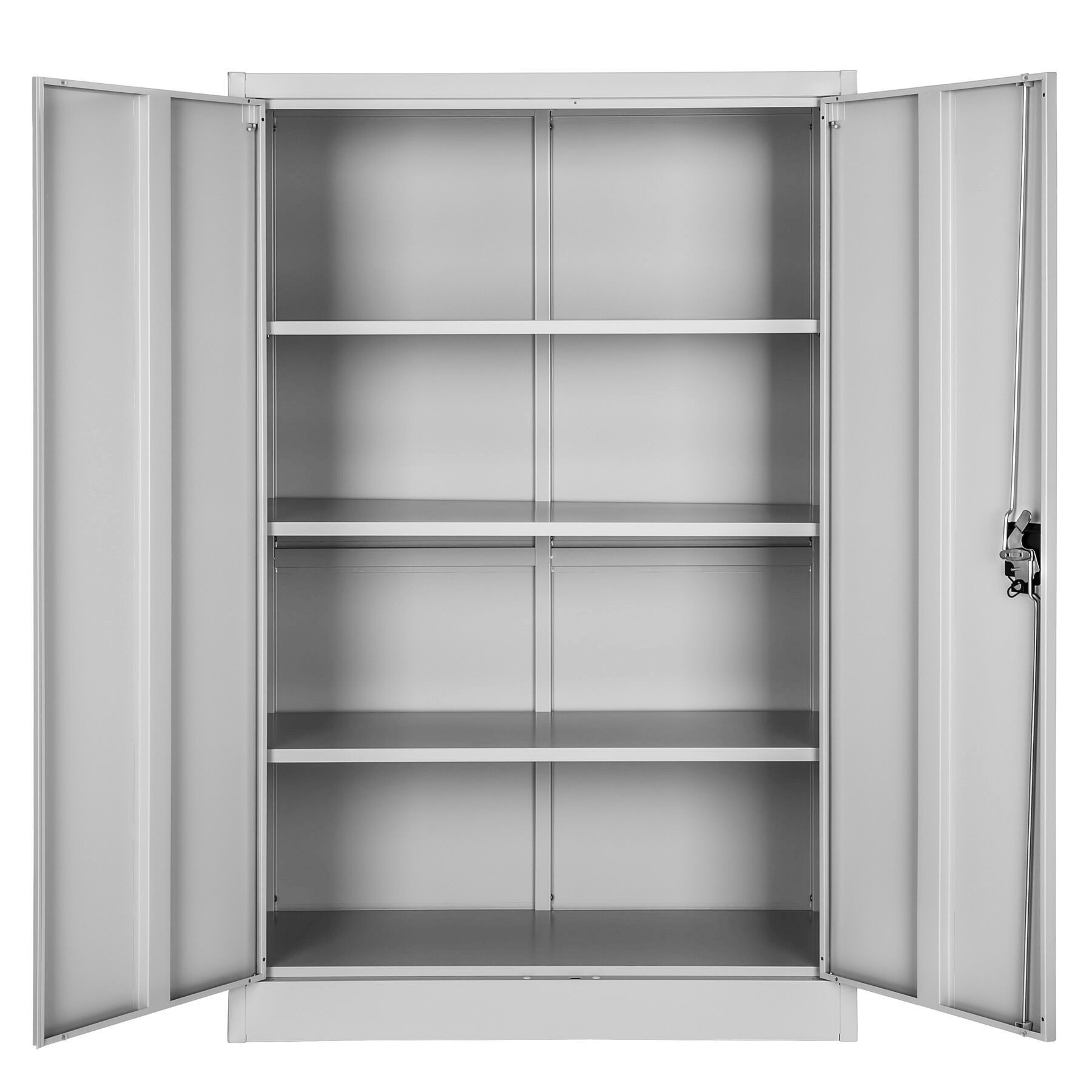 tectake Aktenschrank abschließbarer Büroschrank mit 4 höhenverstellbaren Böden (aktienschrank abschliessbar, 1-St., in Grad) pulverbeschichteter Stahl, stabiler Stand