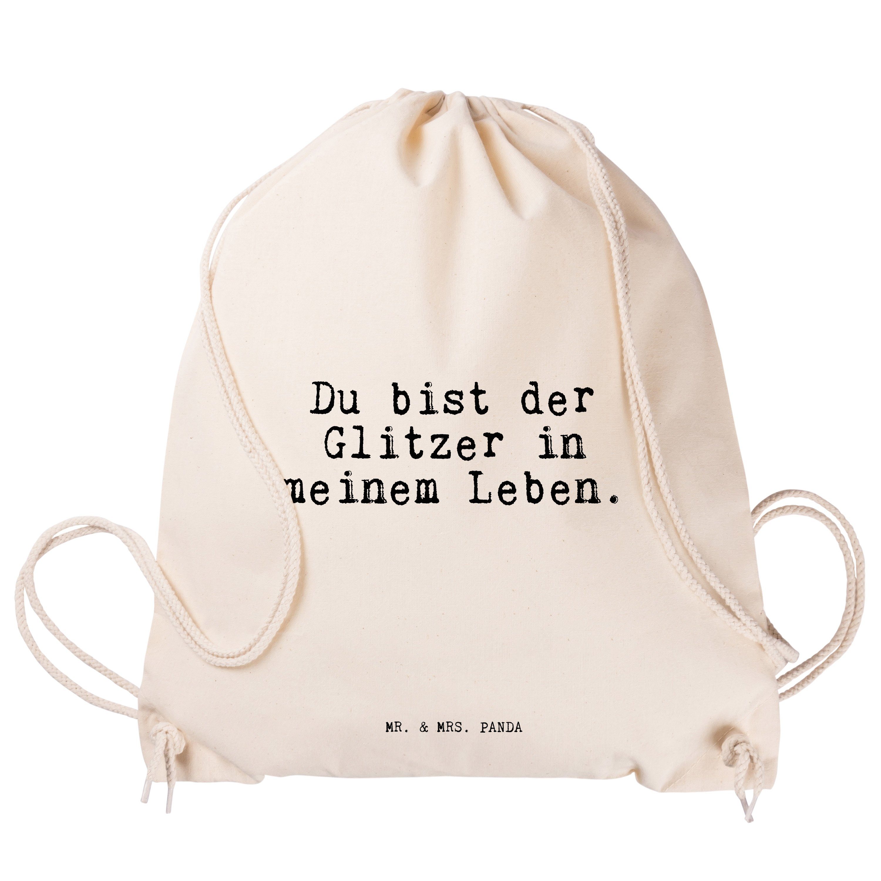 & Transparent Sporttasche Mrs. bist Beut Glitzer Spruch, Mr. Geschenk, - (1-tlg) der Du - Panda Glitzer...