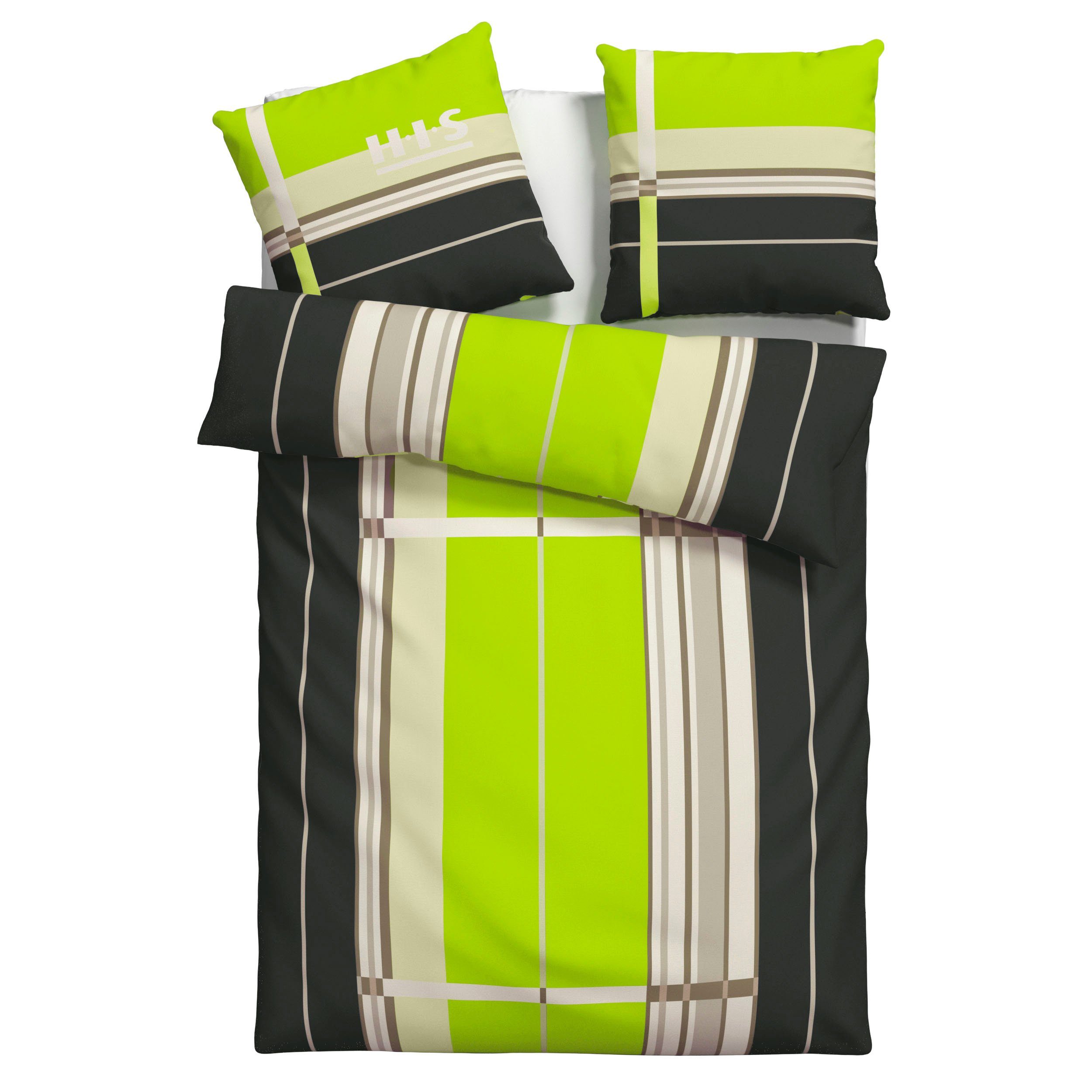 OTTO home Bettwäsche Golfi in Gr. 135x200 oder 155x220 cm, Biber, 2 teilig, sportliche Streifen Bettwäsche aus Baumwolle, Marke H.I.S by …