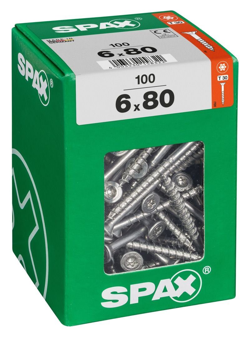 Holzbauschraube 6.0 x mm SPAX Universalschrauben 100 80 Spax - 30 TX