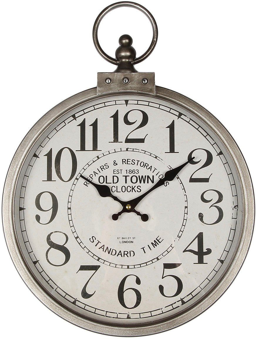 Ambiente Haus Wanduhr Wanduhr Silber 35cm günstig online kaufen