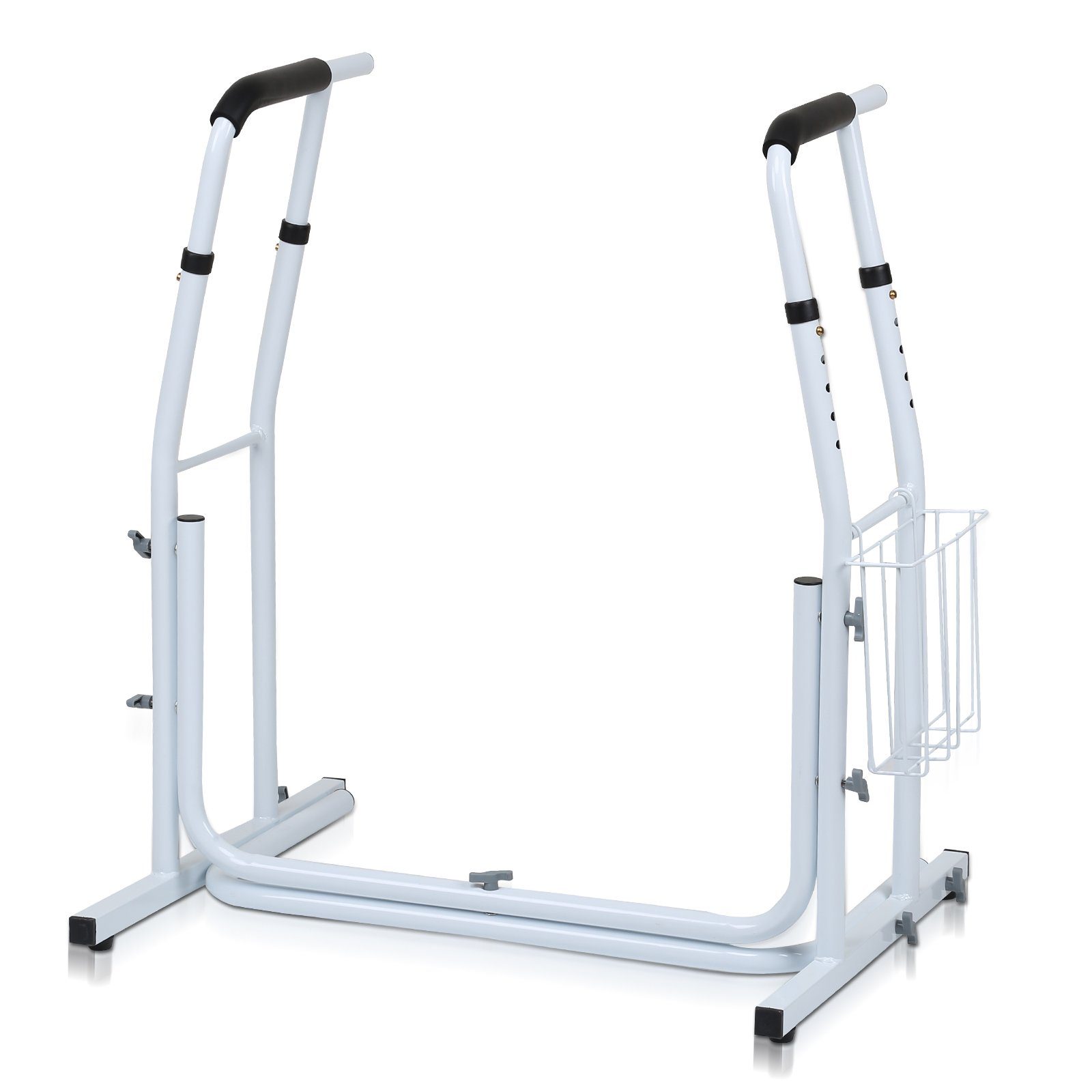 Clanmacy WC-Aufstehhilfe WC Aufstehhilfe mit Ablagekorb Toilettenstütze WC Stützgestell