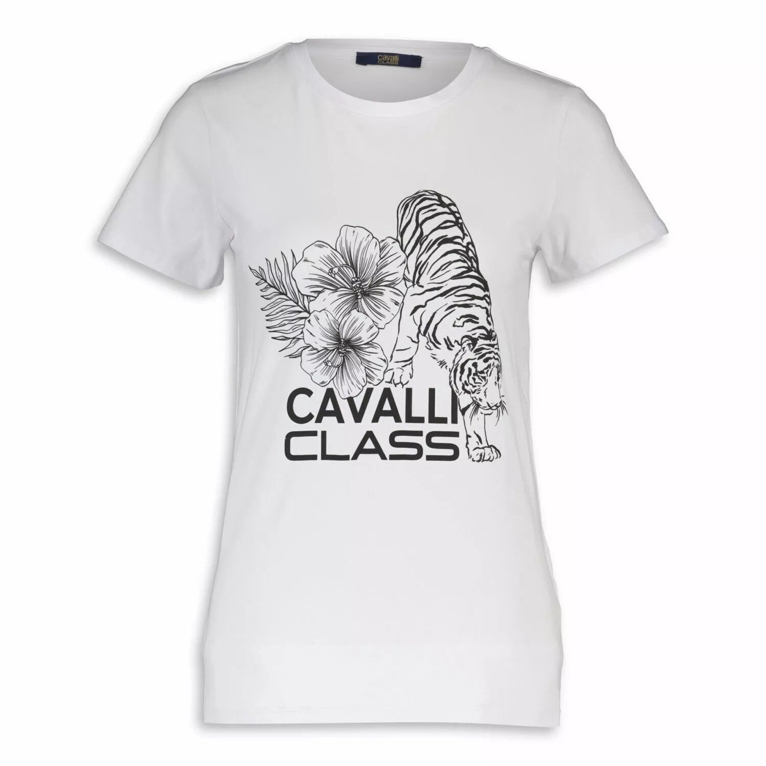 Cavalli Class Print-Shirt Cavalli Class Damen T-Shirt, Cavalli Class Woman Футболки, Weiß