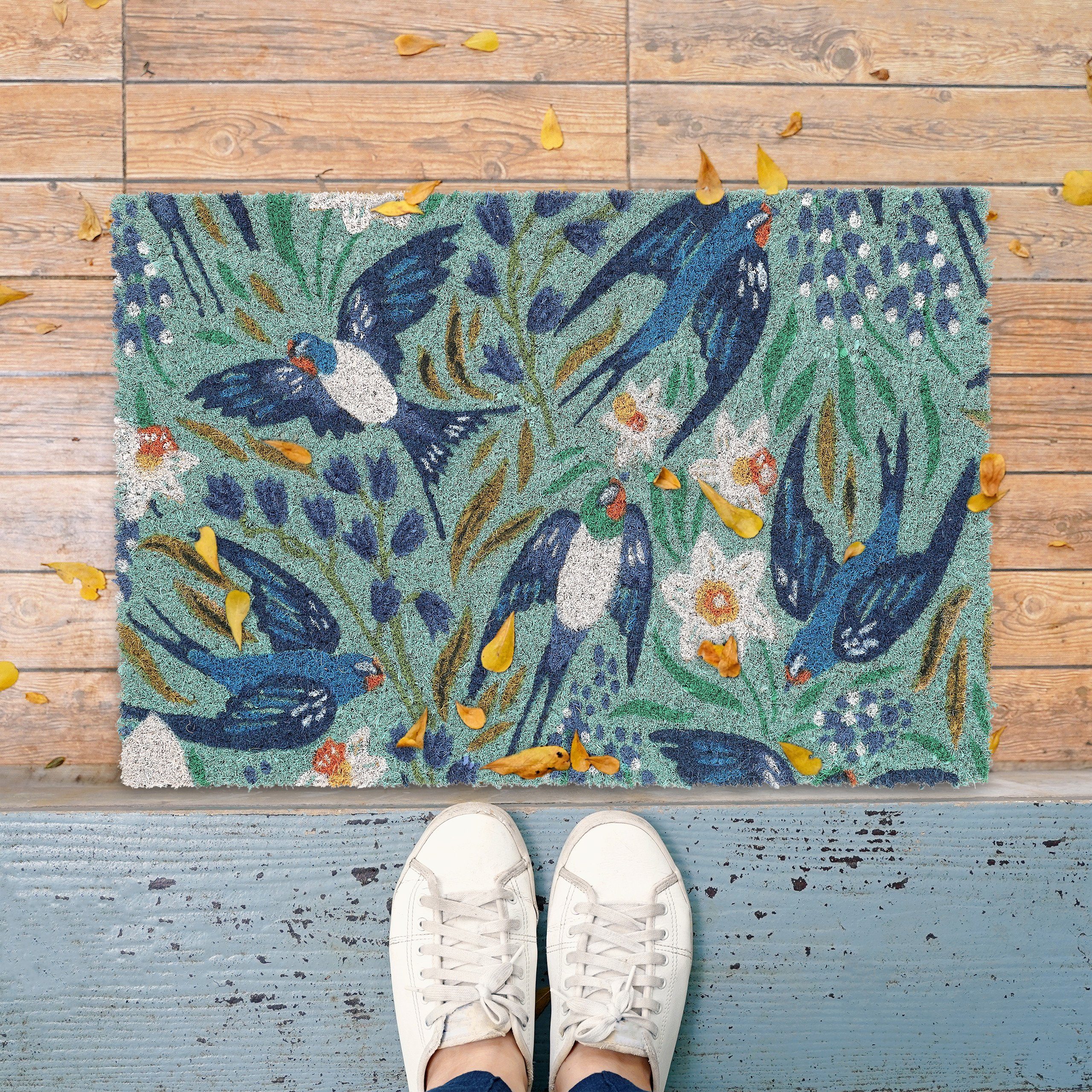 relaxdays Fußmatte Kokos Fußmatte Schwalben, Höhe: 15 mm günstig online kaufen