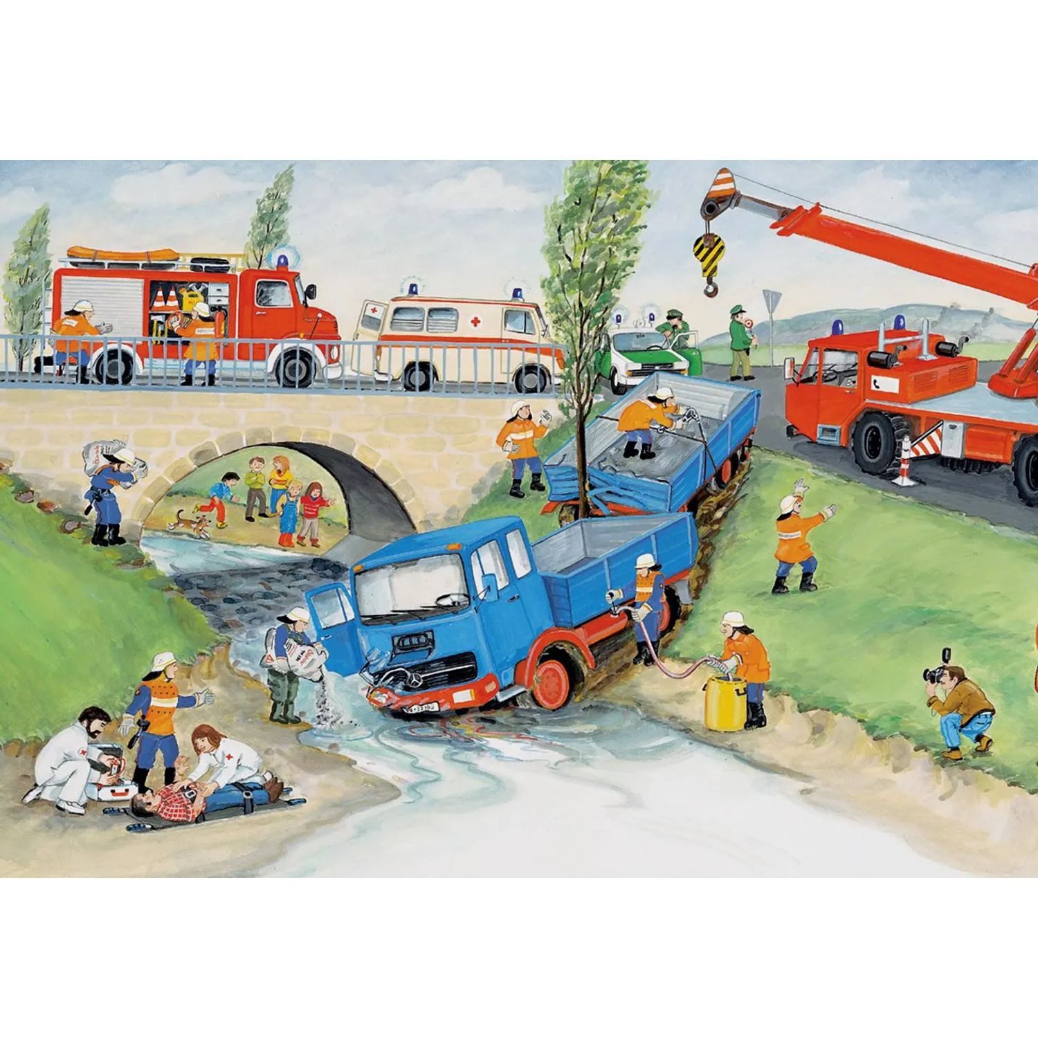 Ravensburger Puzzle Bei der Feuerwehr. Puzzle 2 x 24 Teile, 24 Puzzleteile