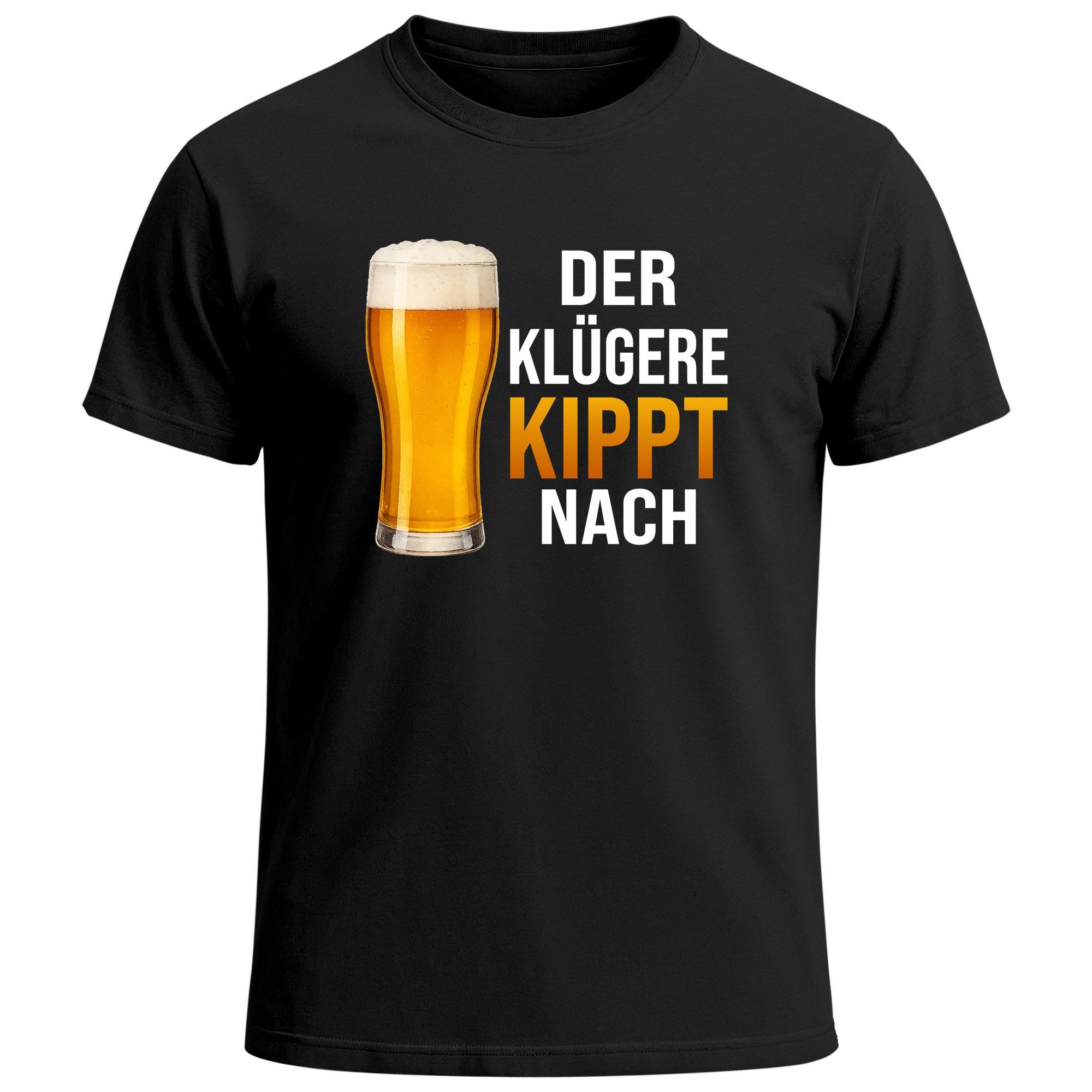 Print-Shirt Herren T-Shirt für das Oktoberfest Der Klügere kippt nach Bier