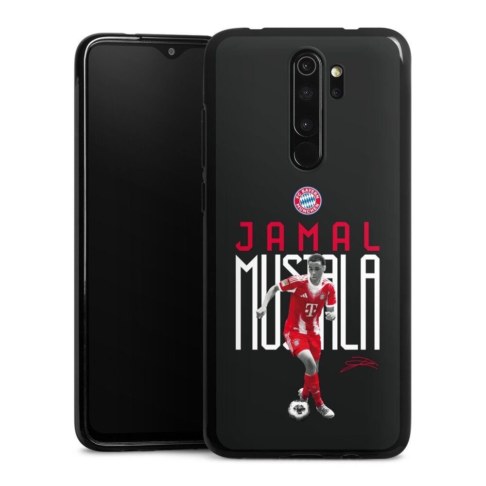 DeinDesign Handyhülle FC Bayern München Jamal Musiala Offizielles Lizenzprodukt, Xiaomi Redmi Note 8 Pro Silikon Hülle Bumper Case Handy Schutzhülle