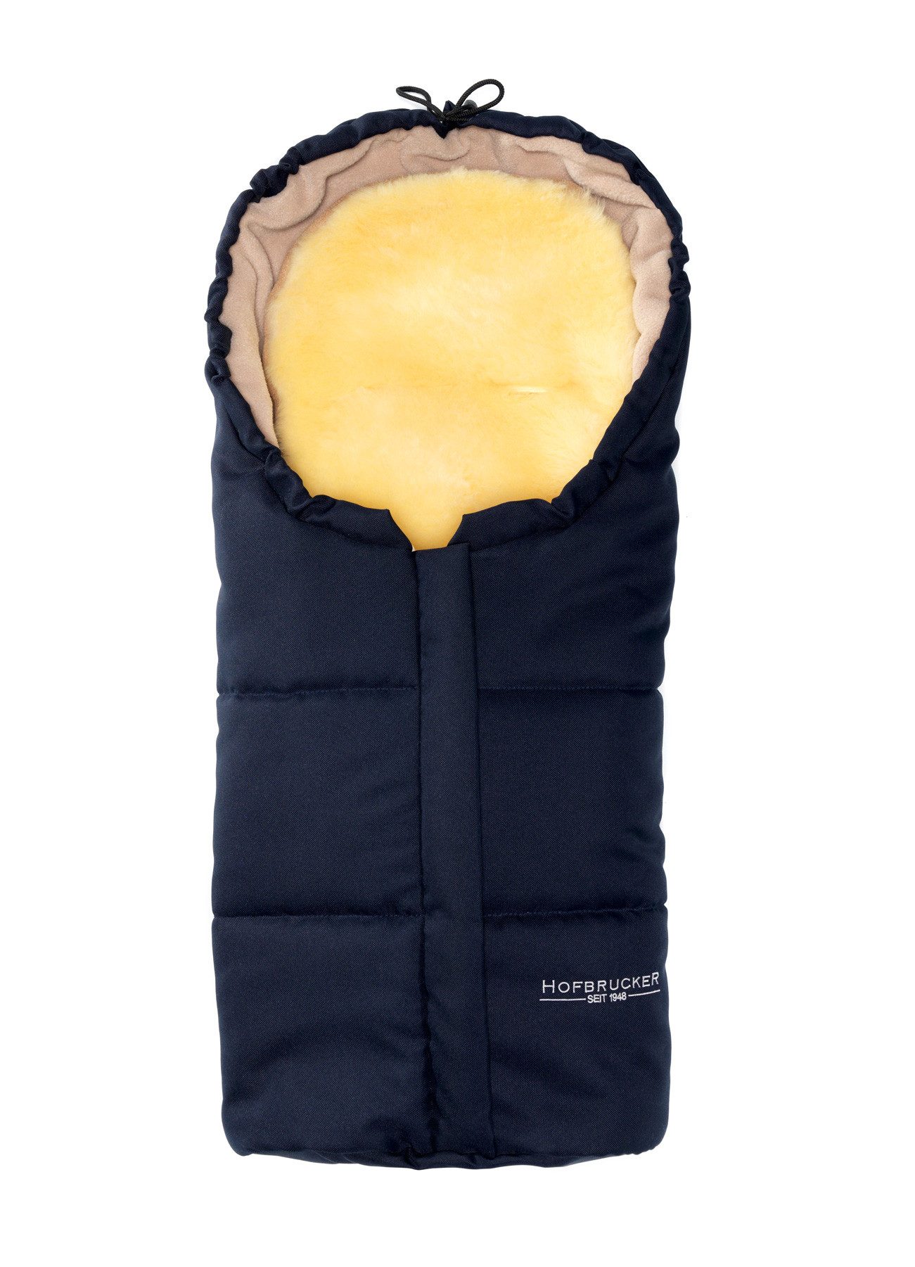 Hofbrucker seit 1948 Fußsack Lammfell-Fußsäckchen Leni für Babyschale und Kinderwagen, warmer Winterfußsack mit echtem Lammfell wind- und wasserabweisend
