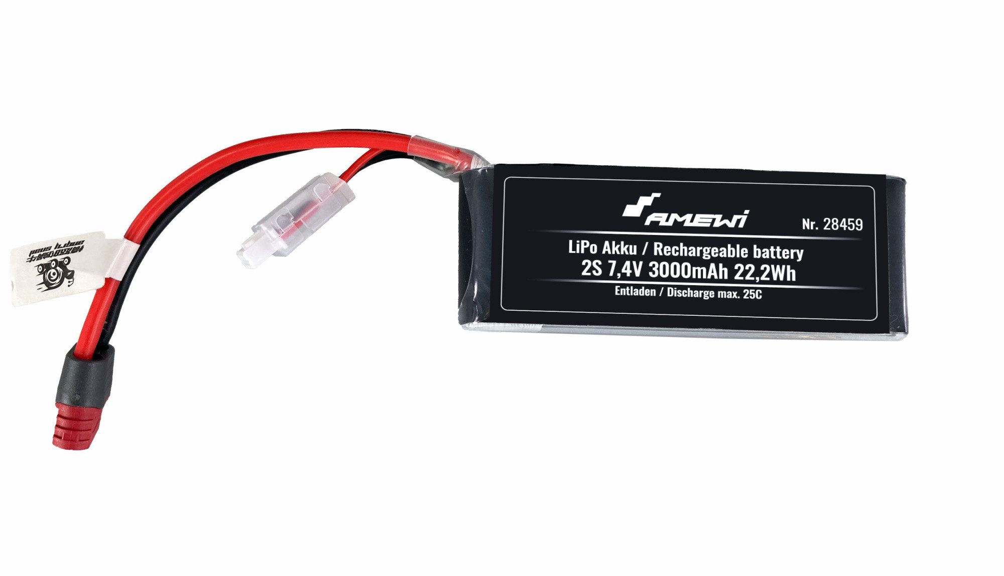 Amewi RC-Bagger Amewi LiPo Akku 2S 7,4V 3000mAh 25C T-Stecker