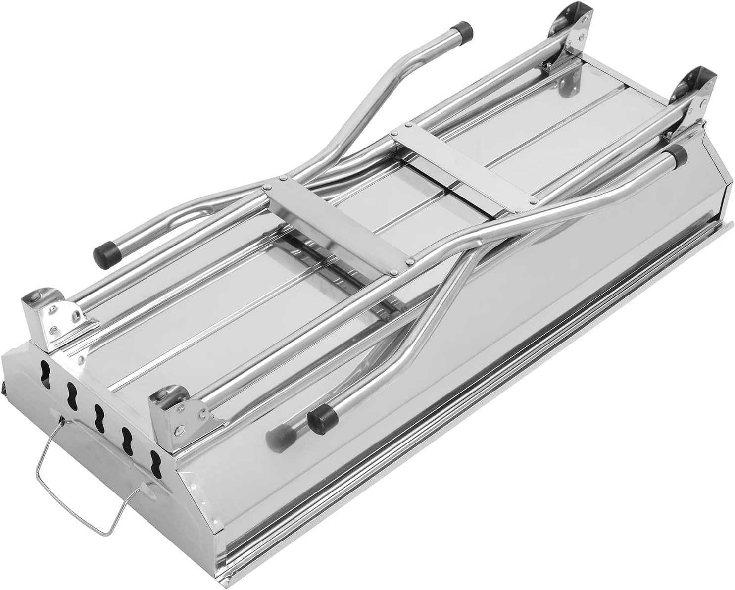 LALAHO Holzkohlegrill Grill Edelstahl mit Grillrost Ablage Klappbeine, Klappgrill 70x31x71cm für Garten & Camping – Bild 5 von 5