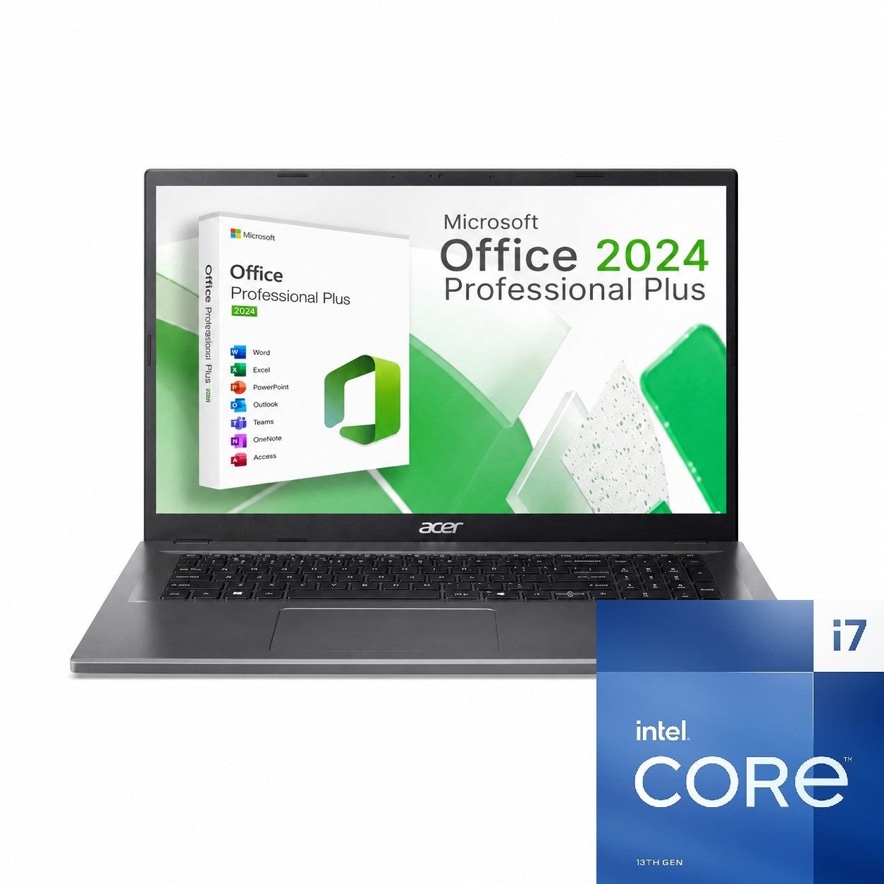 Acer Aspire A17 Business-Notebook (43,9 cm/17.3 Zoll, Intel Core i7 13620H, Intel UHD Grafik, 16 GB, 500 GB SSD)