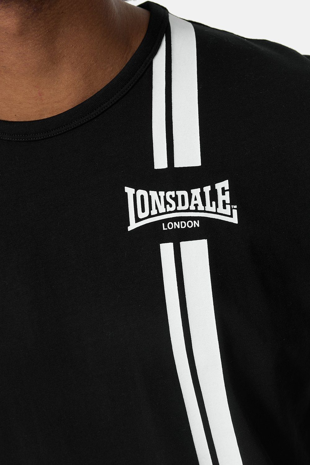 Black/White Lonsdale INVERBROOM T-Shirt