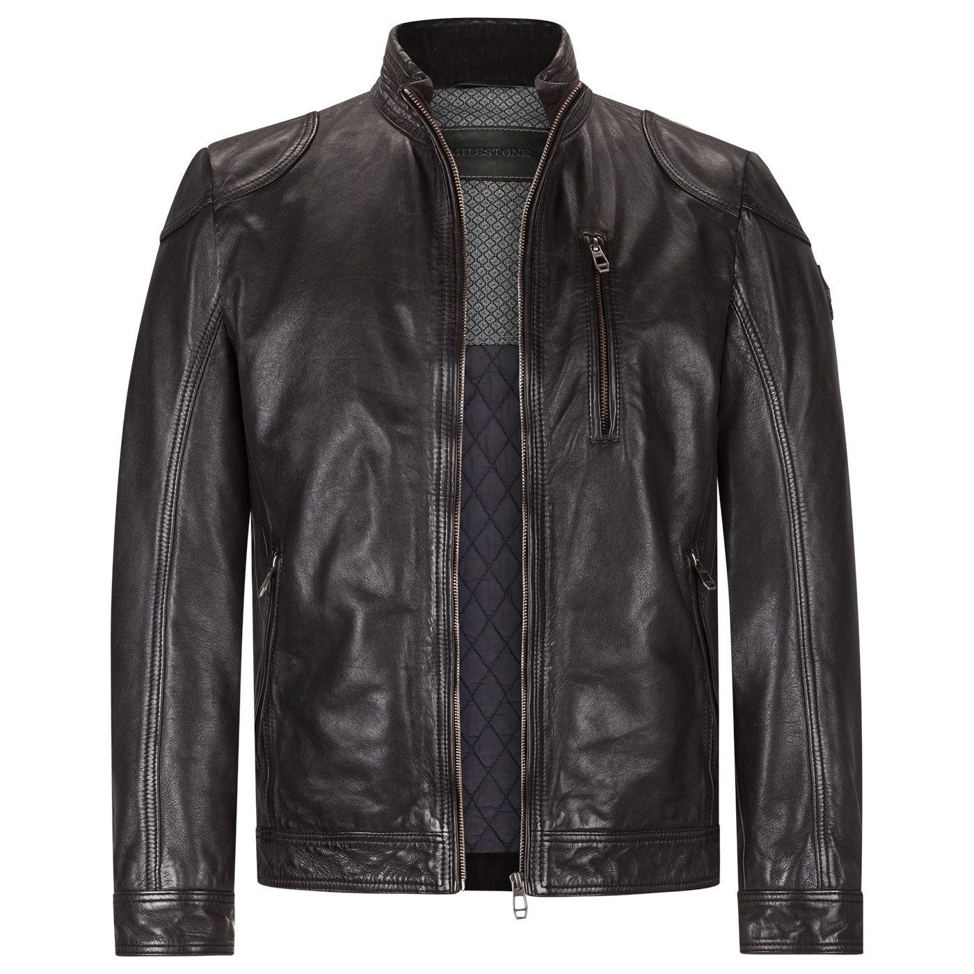 Milestone Lederjacke MSPepino leicht gefüttert mit Cordeinsätzen aus Lammle günstig online kaufen