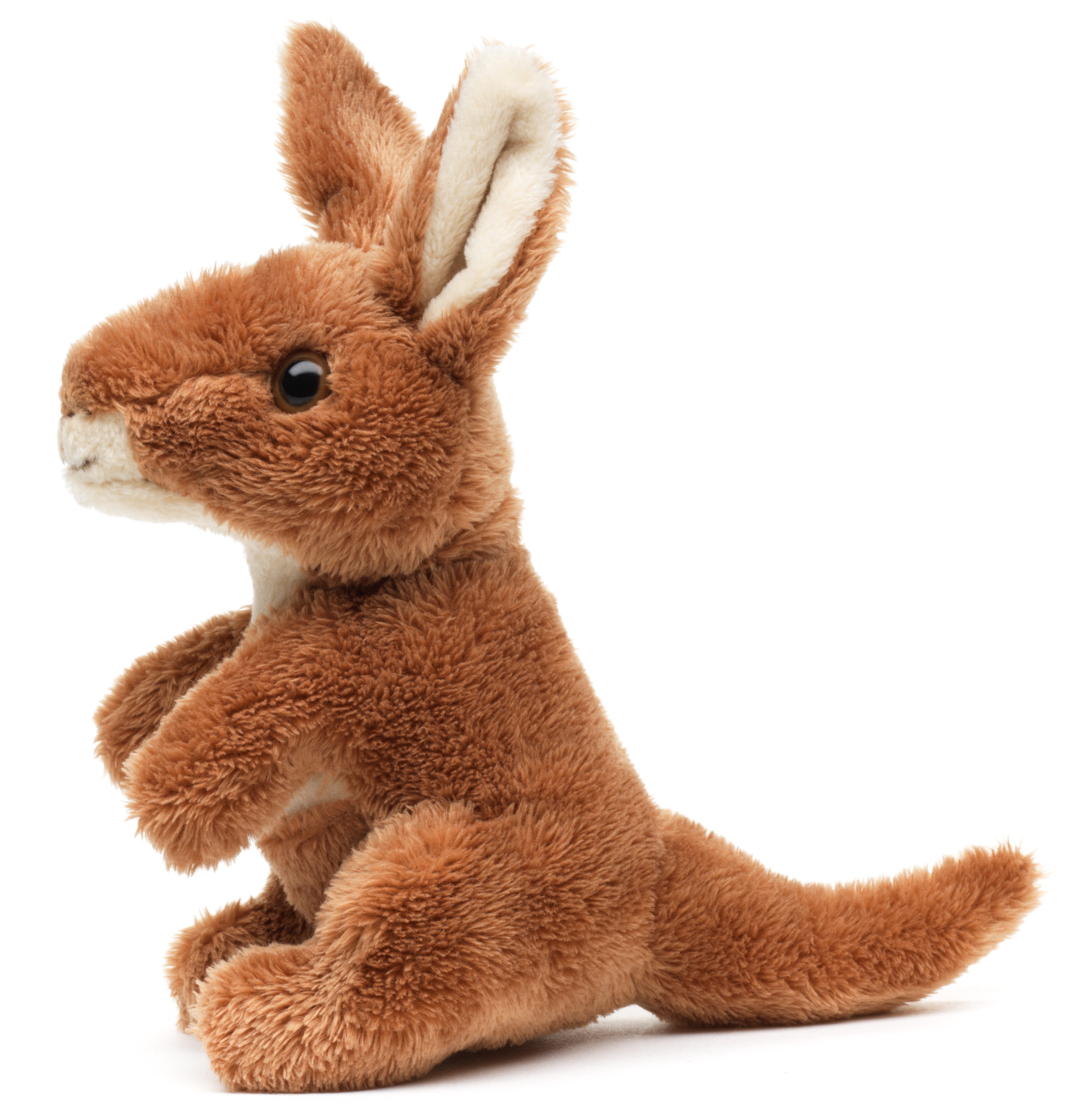 Uni-Toys Kuscheltier Känguru Plushie, stehend - 15 cm (Höhe) - Plüschtier, zu 100 % recyceltes Füllmaterial