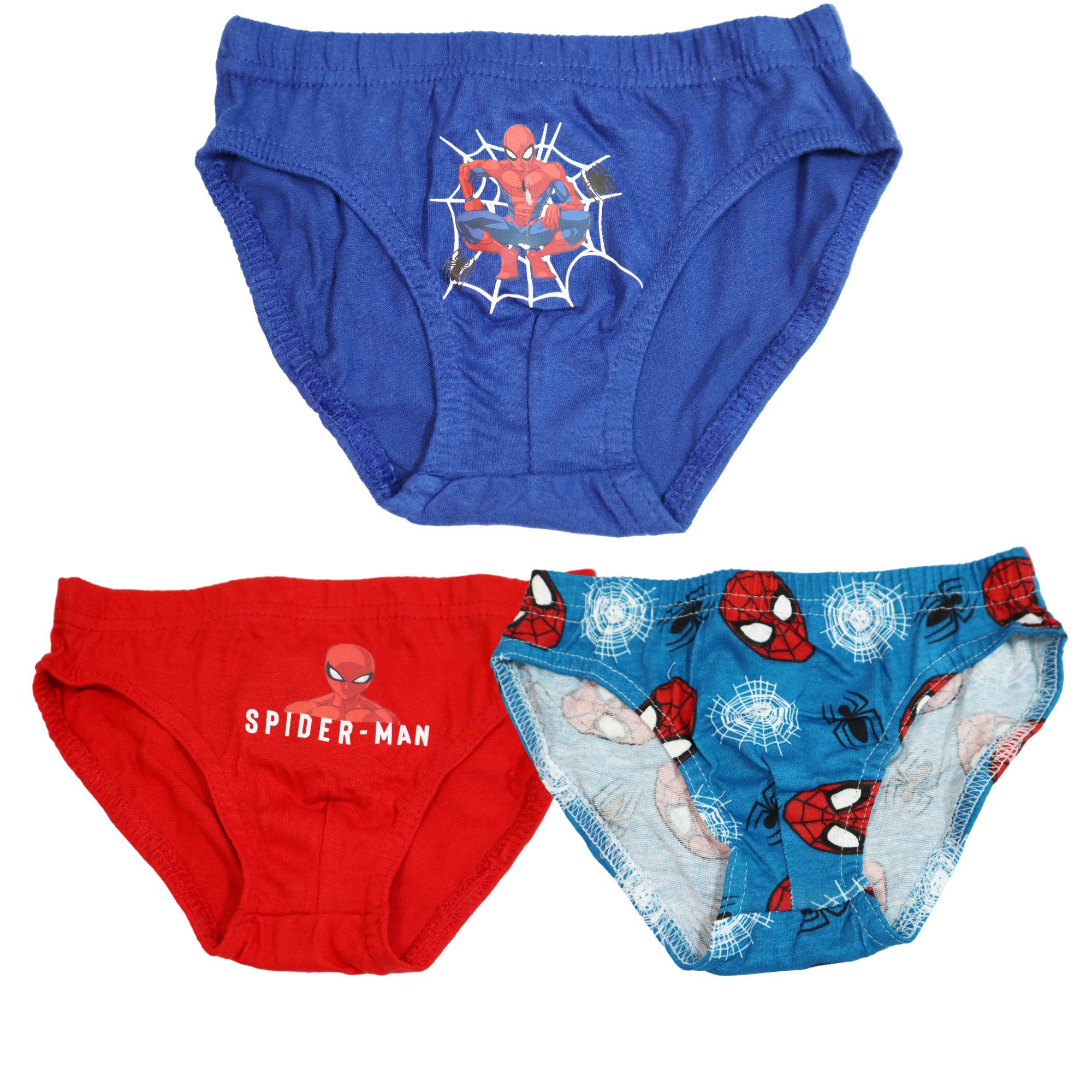 MARVEL Slip Marvel Spiderman3er Pack Slips Kinder Jungen Unterwäsche 100% Baumwolle Gr. 104 bis 134