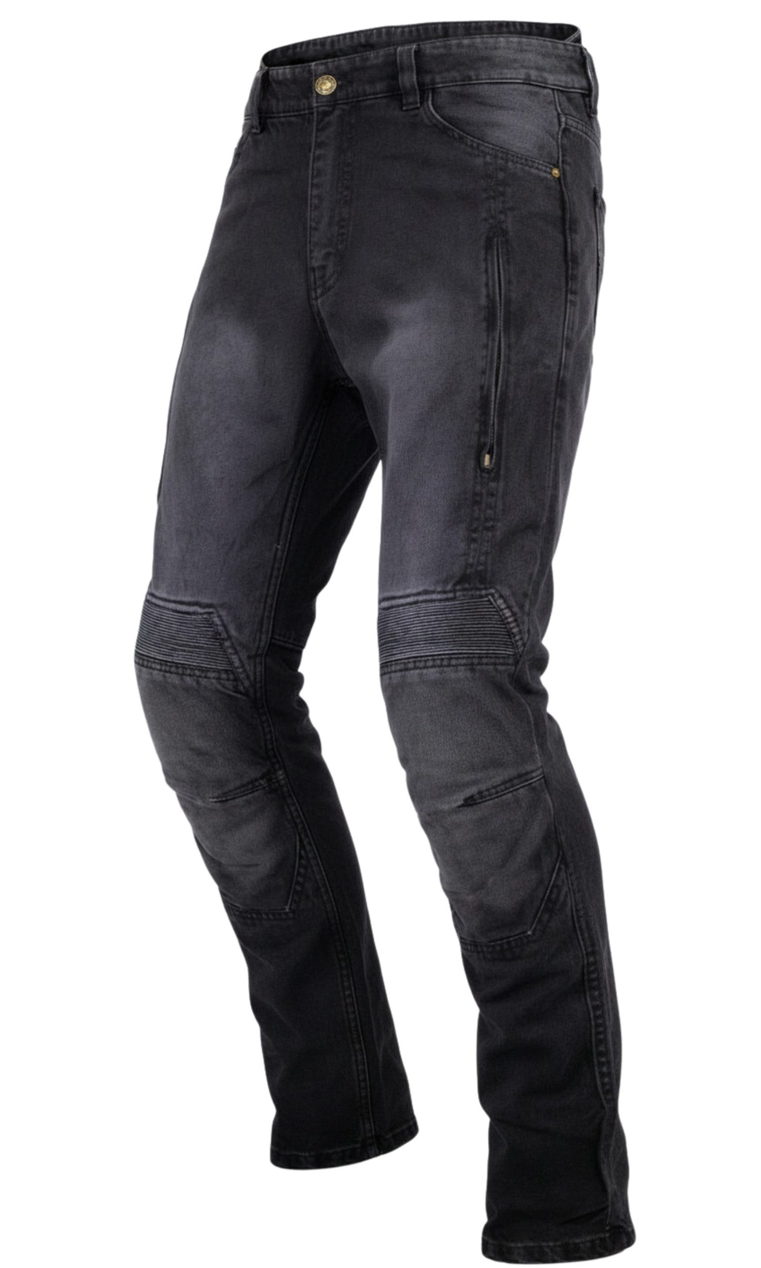 MDM Motorradhose Motorradhose Herren Motorradjeans Grau mit Protektoren, Aramid Motorradjeans Herren mit Aramid Verstärkung – Bild 3 von 5