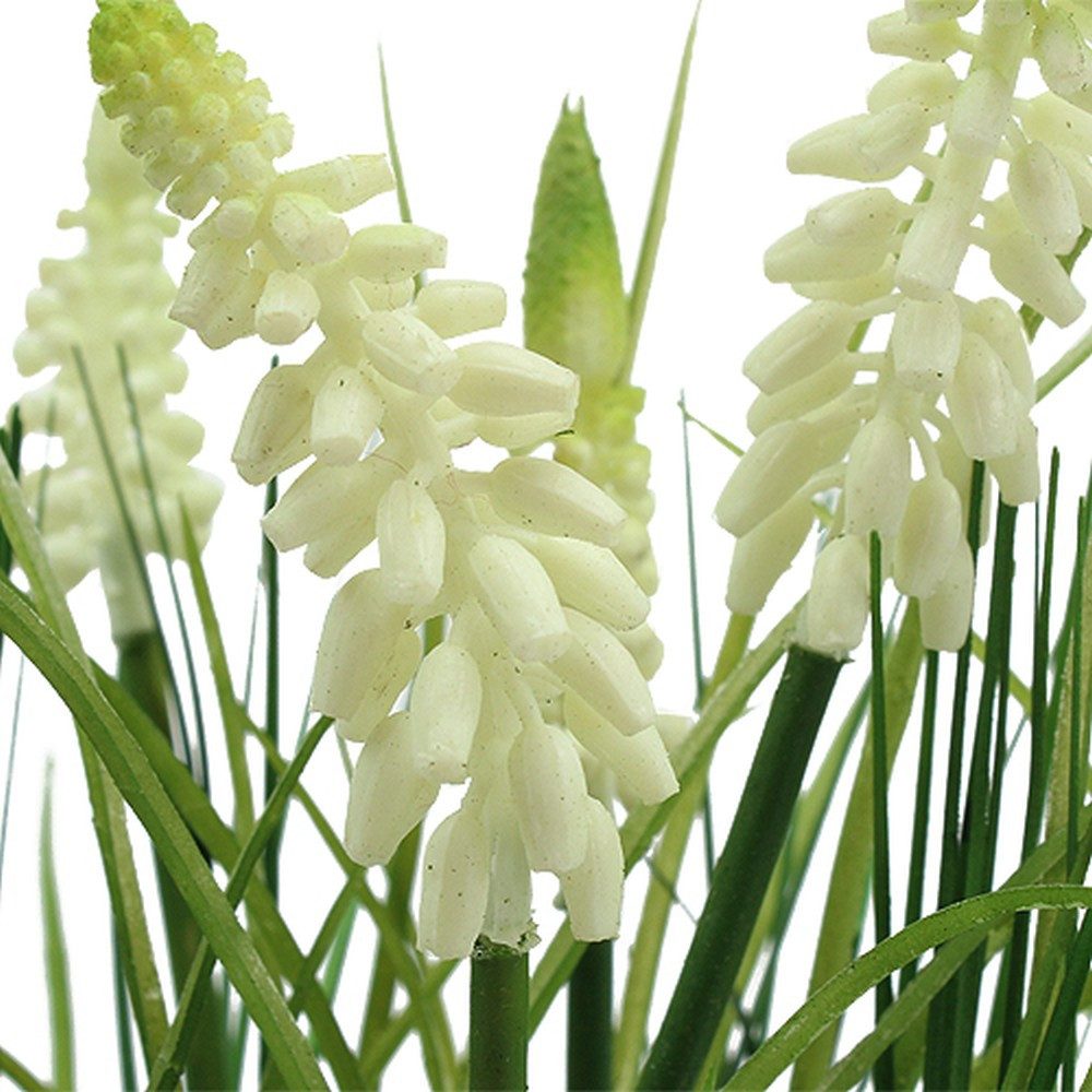Kunstblume Deko Traubenhyazinthe Creme 26cm im Topf künstliche Blume, Florists Products, Höhe 26 cm