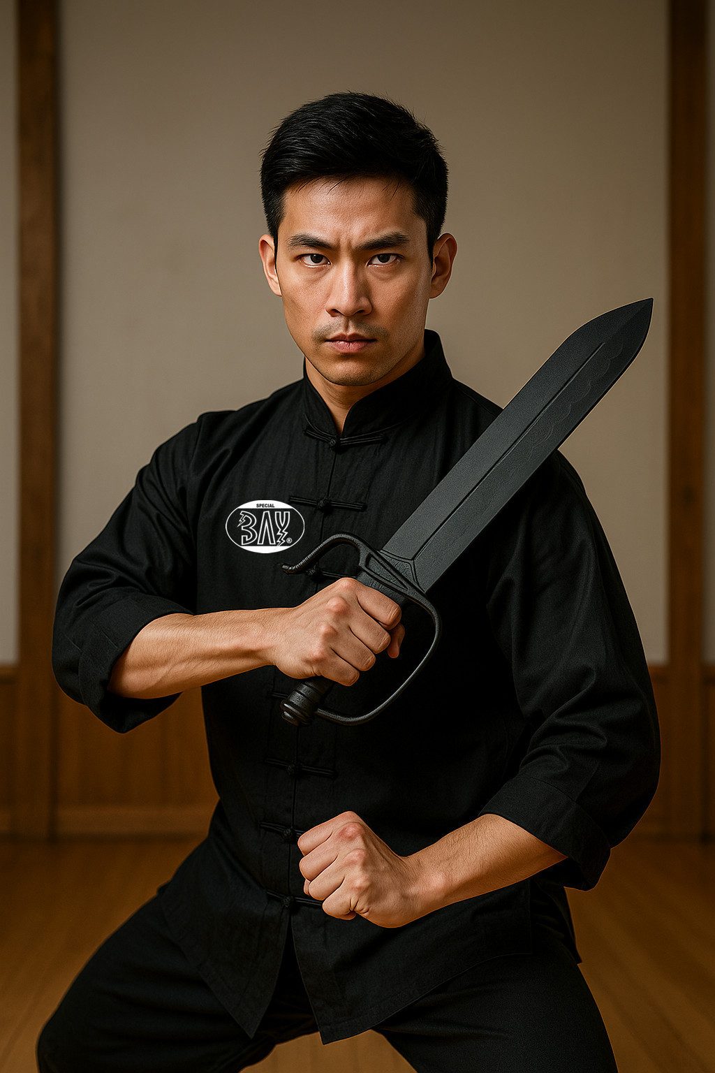 BAY-Sports Asiamesser stumpf Schmetterlingsmesser Kung Fu Wing Chun Butterfly Doppelmesser, Aus Kunststoff für sicheres Training
