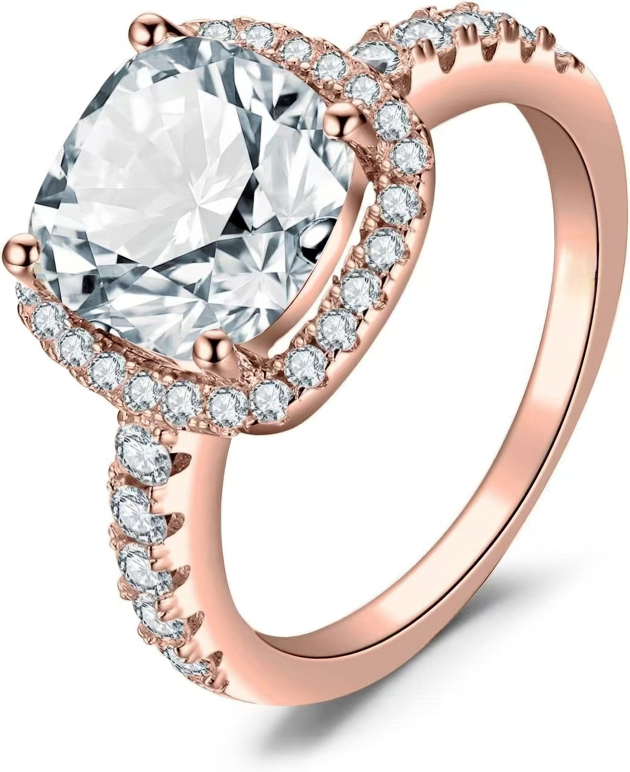 Jumpeak Diamantring 3 CT Kissenschliff Halo günstig online kaufen