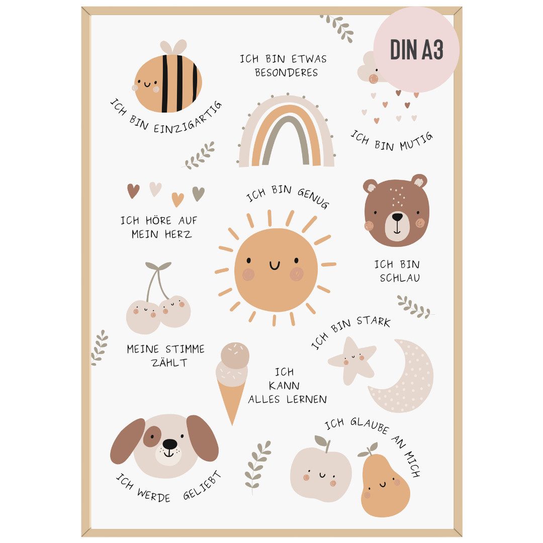 Things of Happiness Poster Affirmationsposter für Kinder DIN A3, Kinderzimm günstig online kaufen
