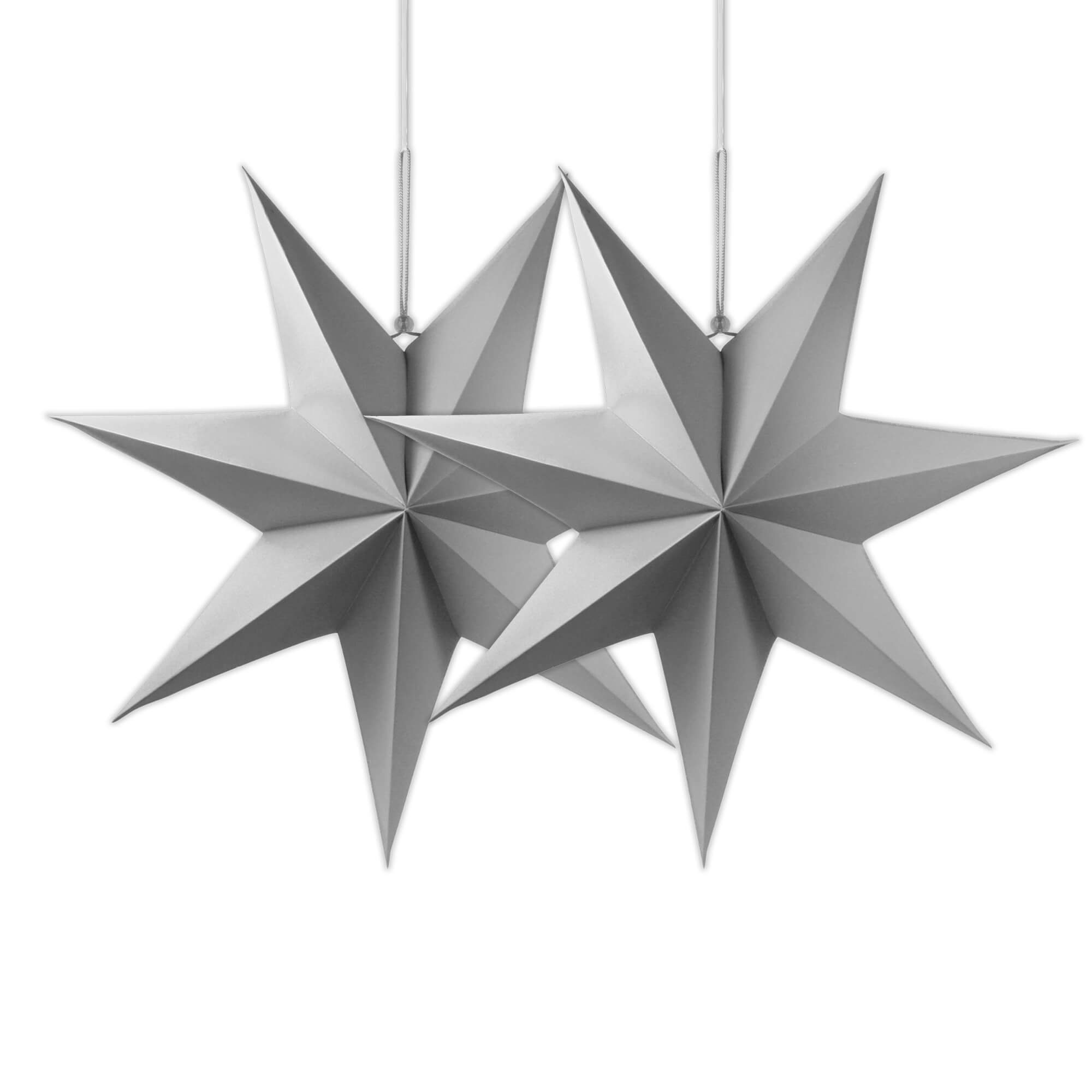 Frau WUNDERVoll Papiersterne 2 Faltsterne - grau, Ø 40 cm, 7 Zacken. € 7,99