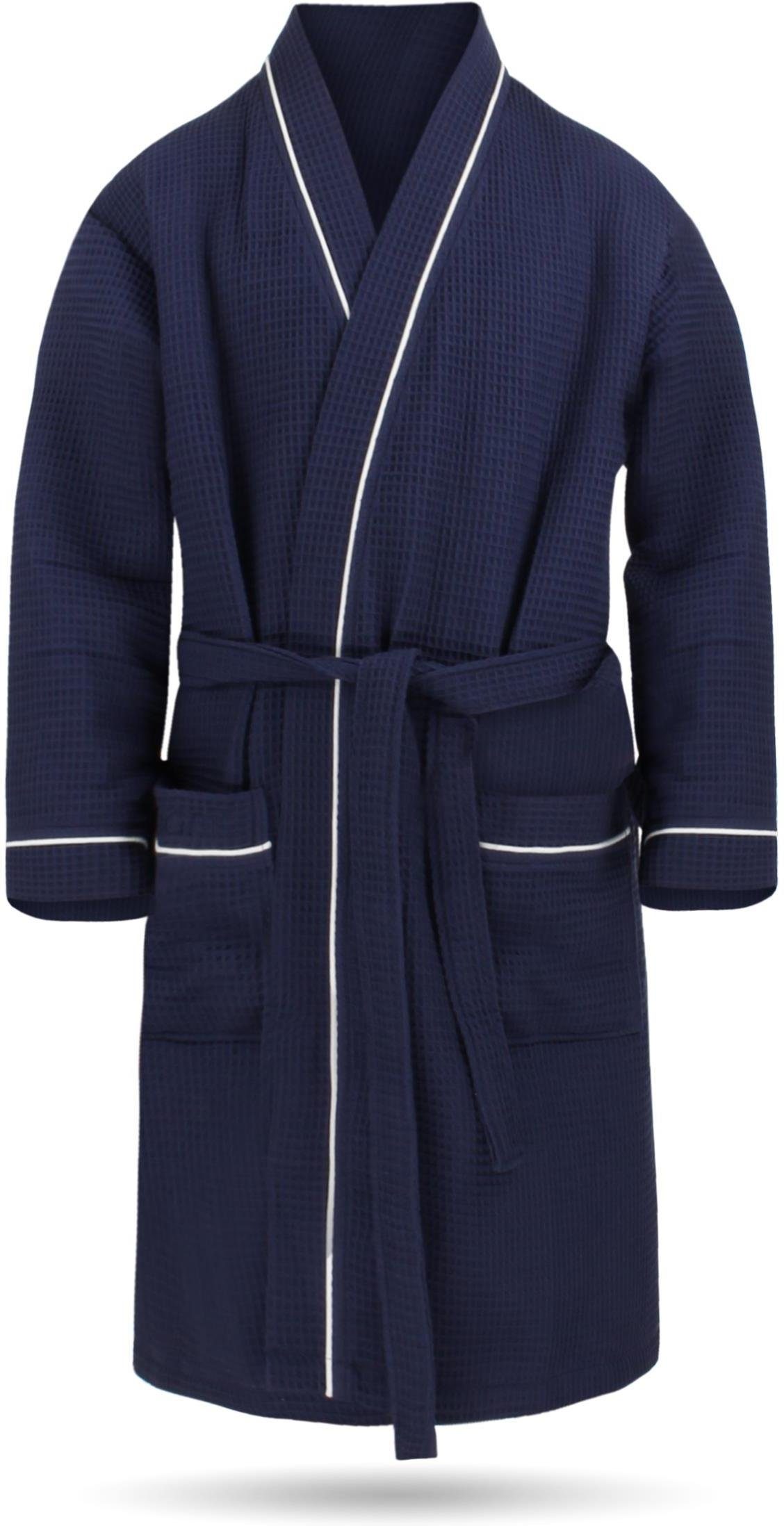 normani Herrenbademantel Herren Morgenmantel mit Waffel-Piqué Bali, 110, Ba günstig online kaufen