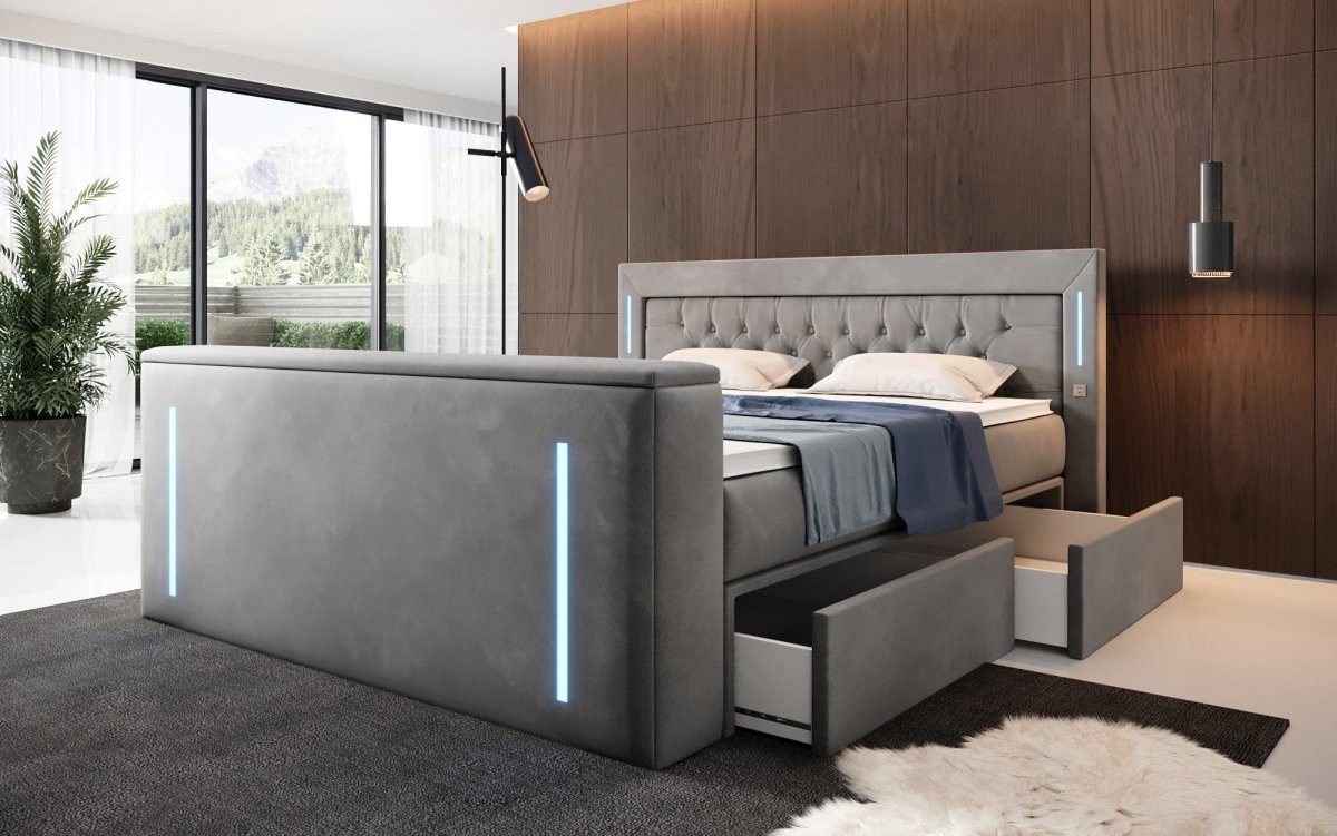 Luxusbetten24 Boxspringbett Divaneo, mit TV Lift und Stauraum (2 Schubladen günstig online kaufen