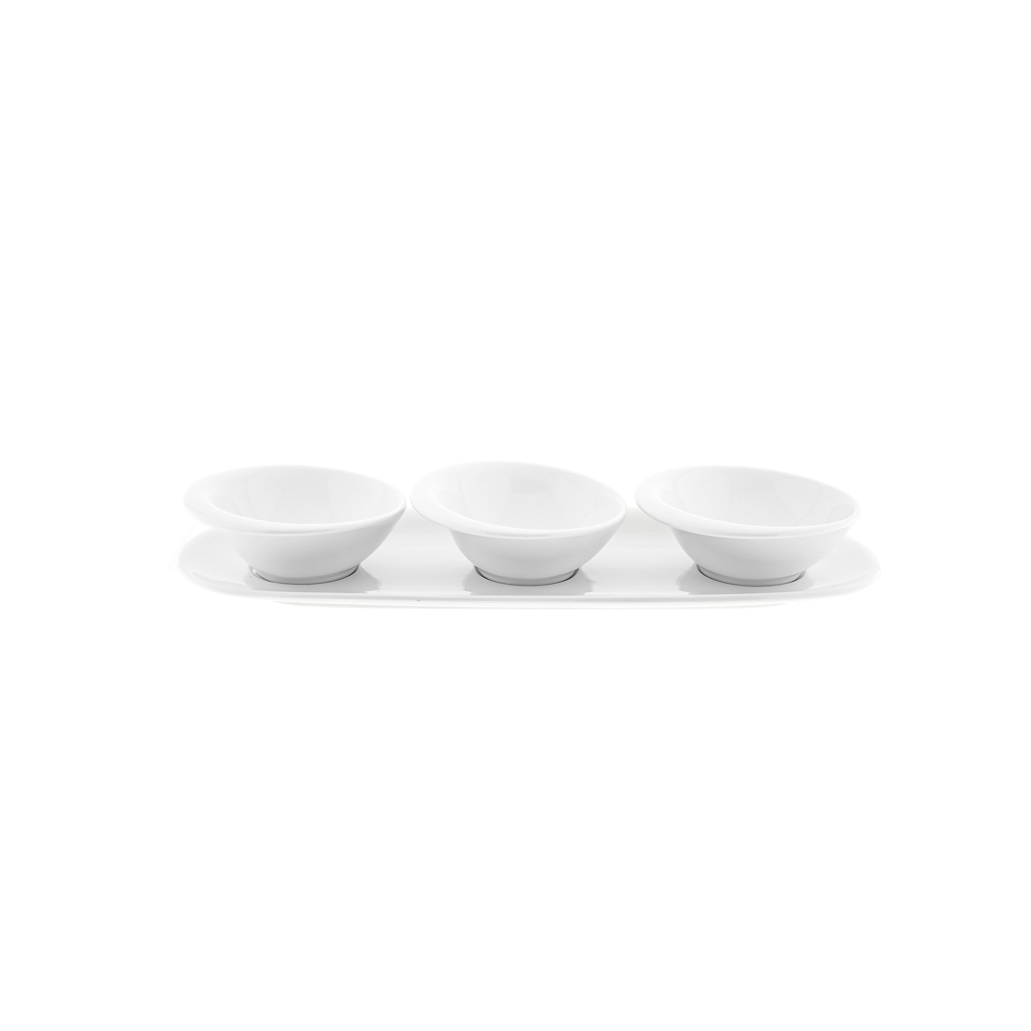 Mulex Snackschale Mira 4-teiliges Snackschalen-Set mit Servierplatte, Weiß, (4-tlg), modern & stilvoll