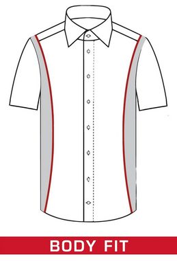 MARVELIS Kurzarmhemd Kurzarmhemd - Body Fit - Kurzarm - Einfarbig - Weiß