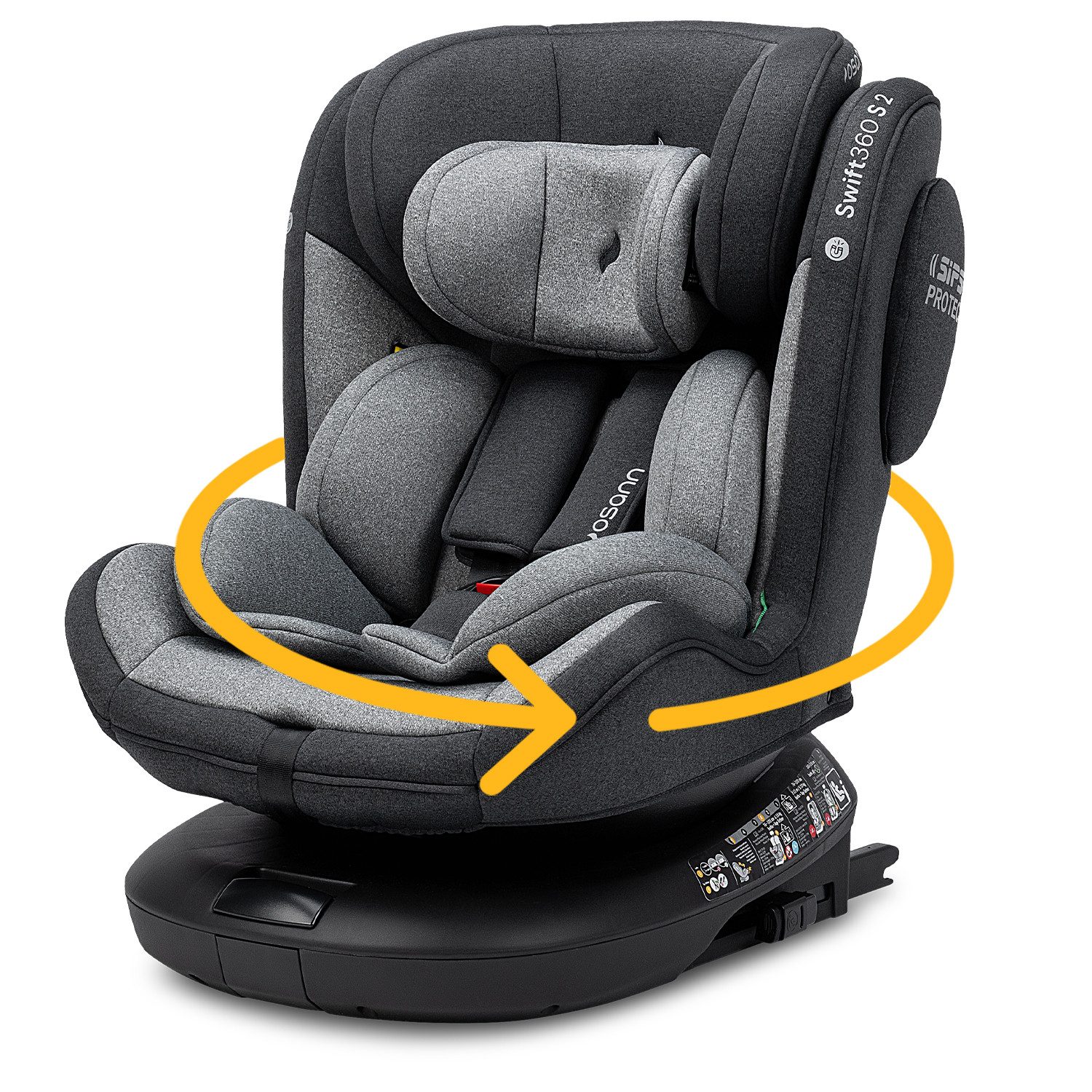 Osann Autokindersitz Swift360 S 2, ab: 15 Monate, bis: 12 Jahre, ab: 76 cm, bis: 150 cm, sicherer 360°Kindersitz: reboard bis 4 Jahre, verwendbar von 76-150 cm