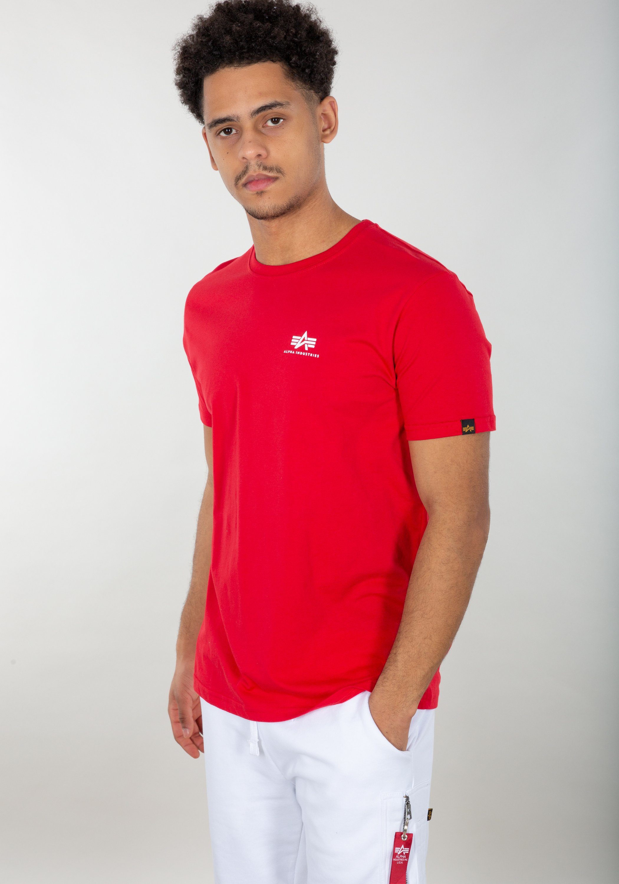 Men - Industries Alpha Industries red T-Shirt T T-Shirts Backprint Alpha