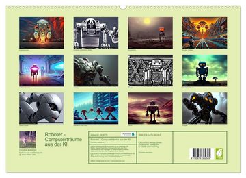 CALVENDO Wandkalender Roboter - Computerträume aus der KI (Premium, hochwertiger DIN A2 Wandkalender 2023, Kunstdruck in Hochglanz)
