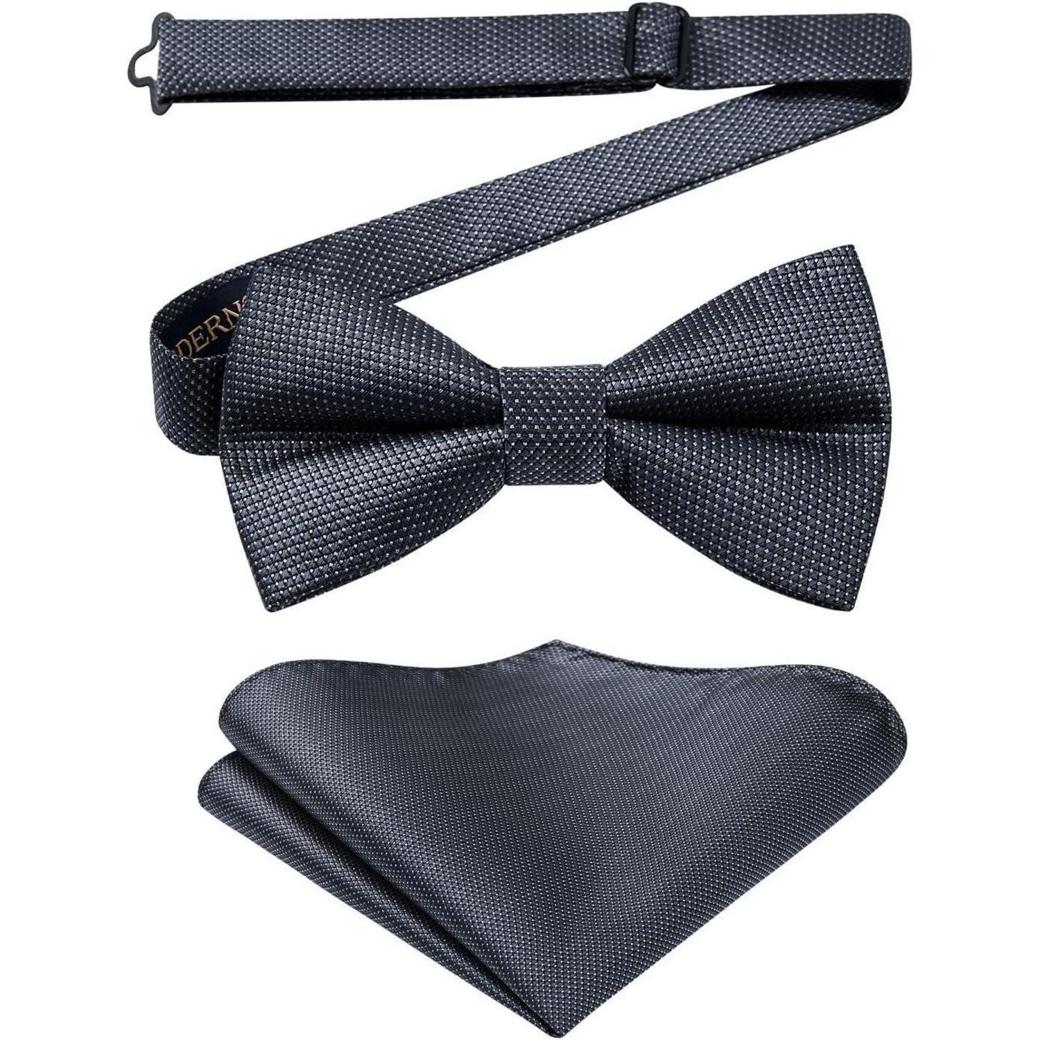 LuxusKollektion Krawatte Fliege vorgebundene Herren Einstecktuch Smoking Hochzeit A2-taupe