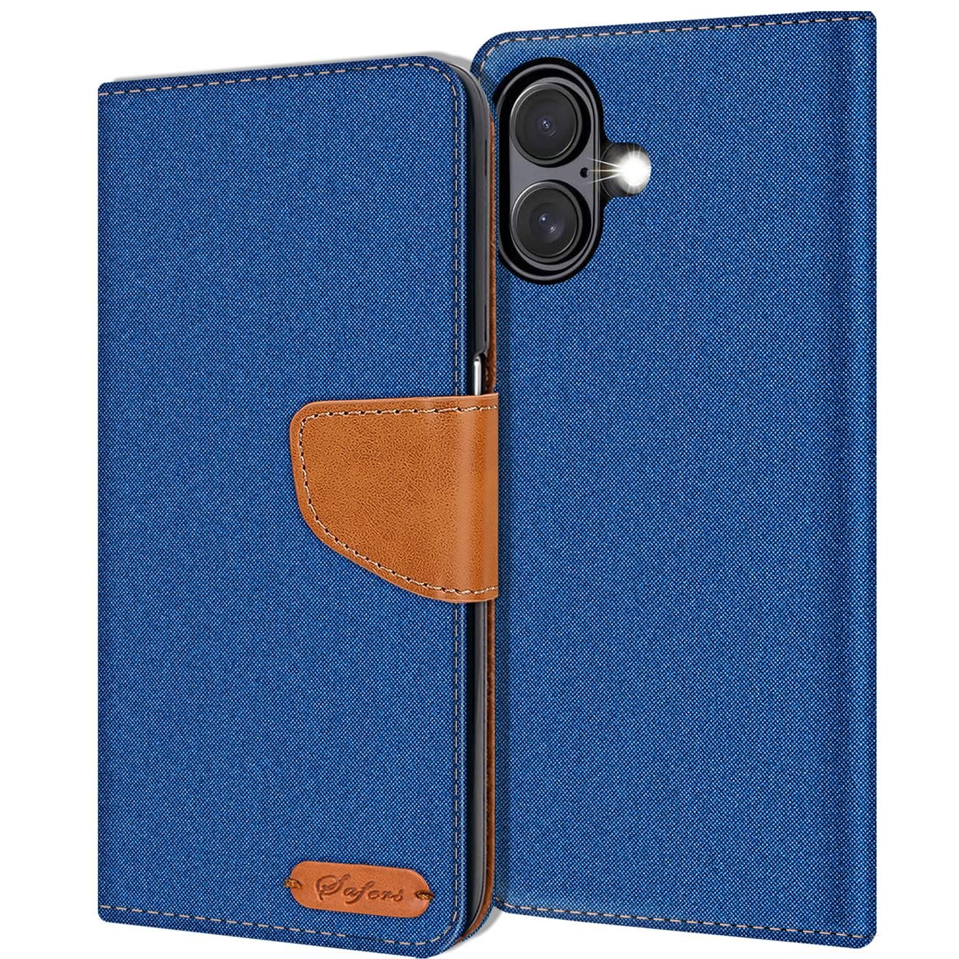 CoolGadget Handyhülle Denim Schutzhülle Flip Case für Apple iPhone 17 6,3 Zoll, Book Cover Handy Tasche Hülle für iPhone 17 Klapphülle