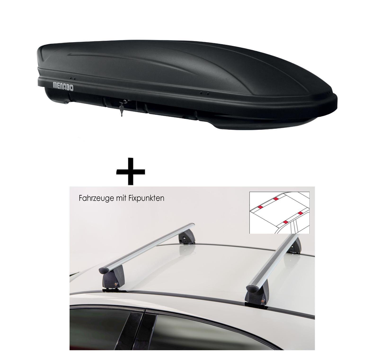 VDP Dachbox, Dachbox MAA400 400 Liter matt + Dachträger VDP Delta kompatibel mit Mercedes S (W222) (4 Türer) ab 2014