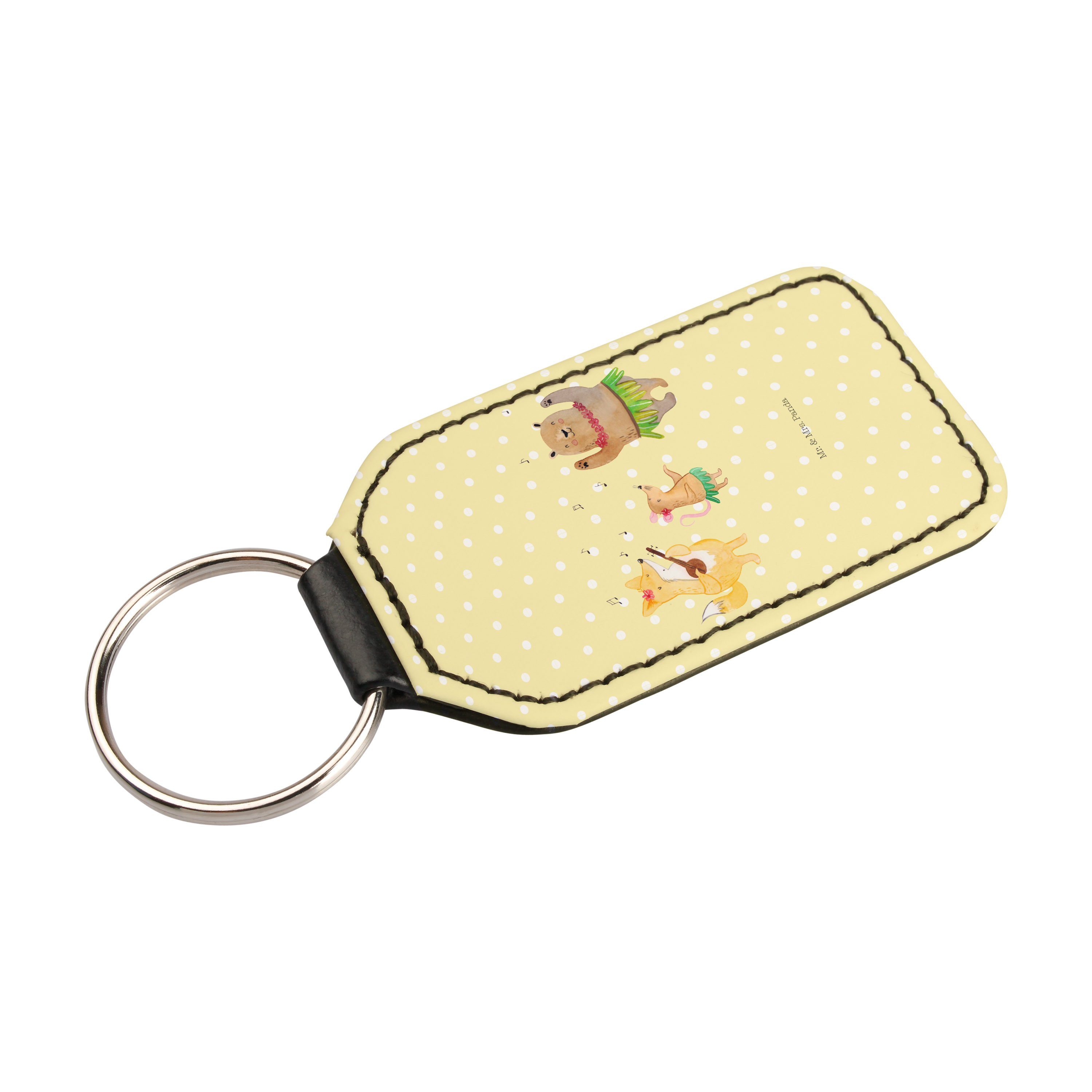 Waldtiere S Mrs. Mr. lustige Geschenk, Aloha - Panda - Pastell Schlüsselanhänger Gelb (1-tlg) Taschenanhänger, &