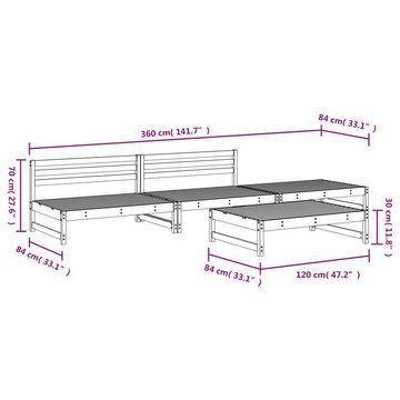 vidaXL Gartenlounge-Set 4-tlg. Garten-Lounge-Set Massivholz Kiefer, (4-tlg)