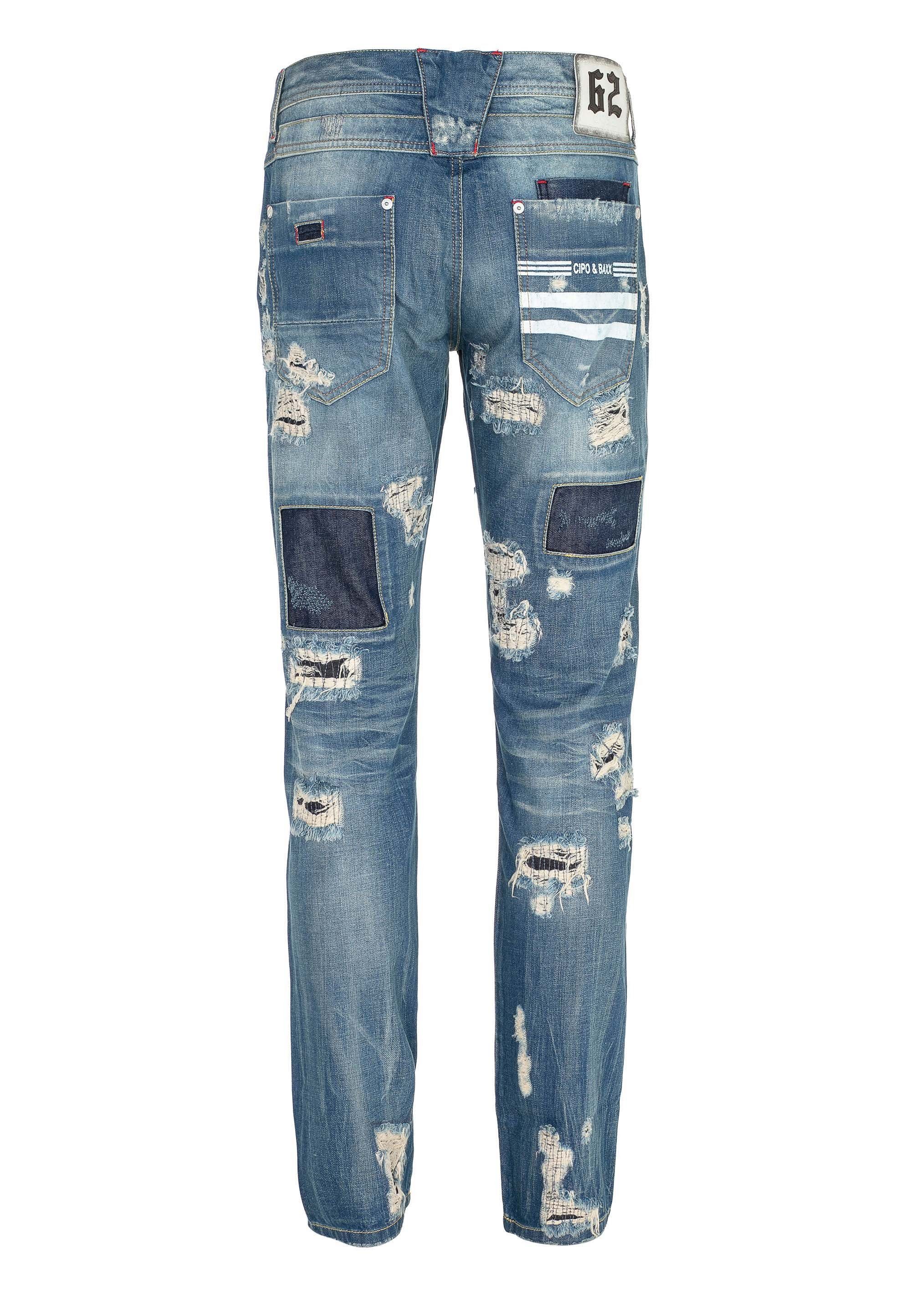 Cipo & Baxx Bequeme Jeans stylischen Destroyed-Look im