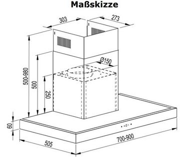 GURARI Induktions-Standherd E 913 R+CH 5001, Elektro Standherd 90 cm+Dunstabzugshaube 90 cm