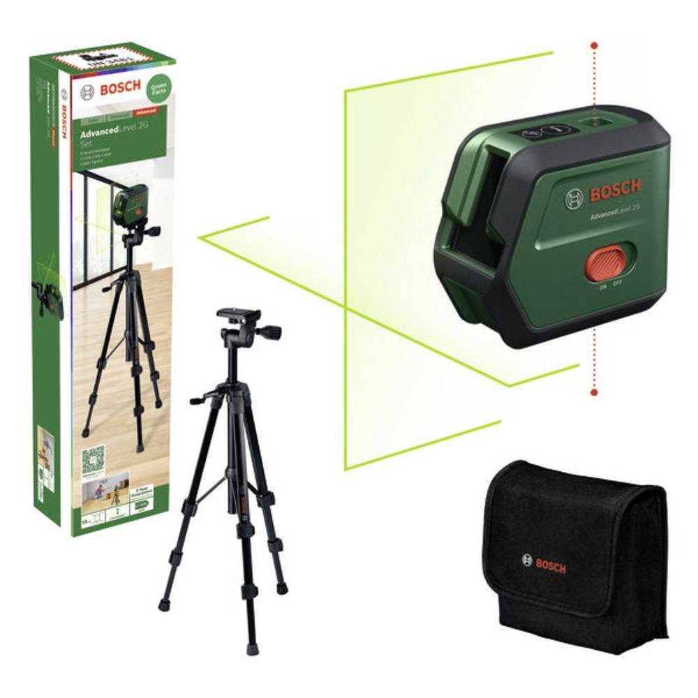 Bosch Home & Garden Nivellierkeil AdvancedLevel 2G Set Kreuzlinienlaser Reichweite (max): 15 m
