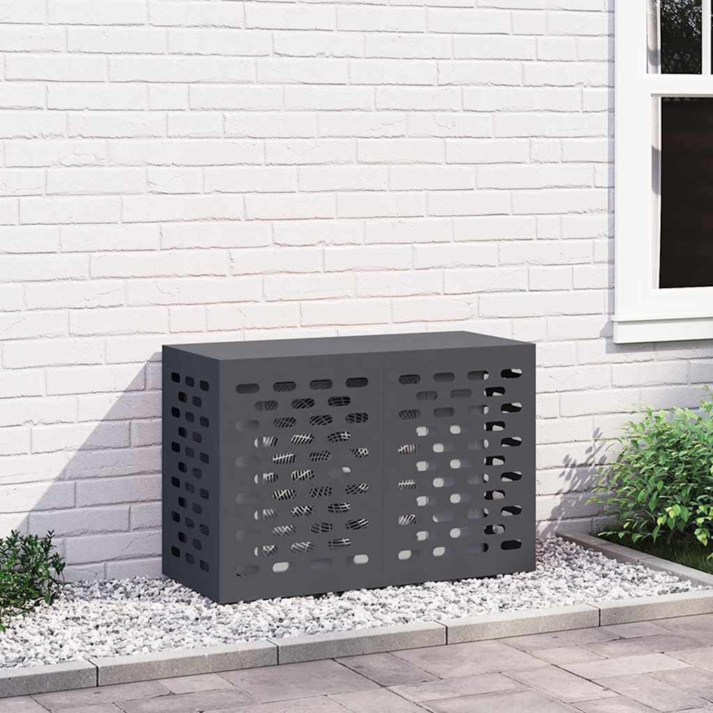 vidaXL Klimaanlagen-Verkleidung, Klimaanlagenabdeckung Anthrazit 90 x 40 x 60 cm Stahl