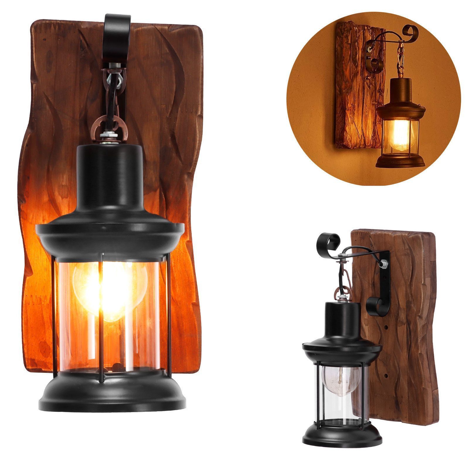 BlingBin Wandleuchte Retro Wandlampe Holz Kreative günstig online kaufen