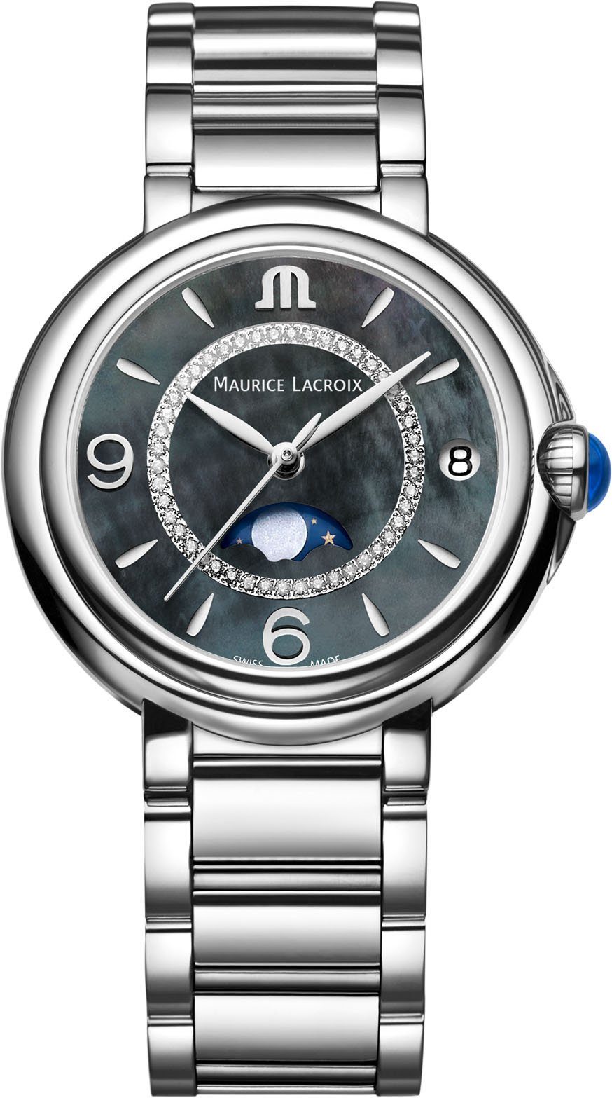 MAURICE LACROIX Schweizer Uhr FIABA MOONPHASE, FA1084-SS002-370-1,  Diamanten, Mondphase