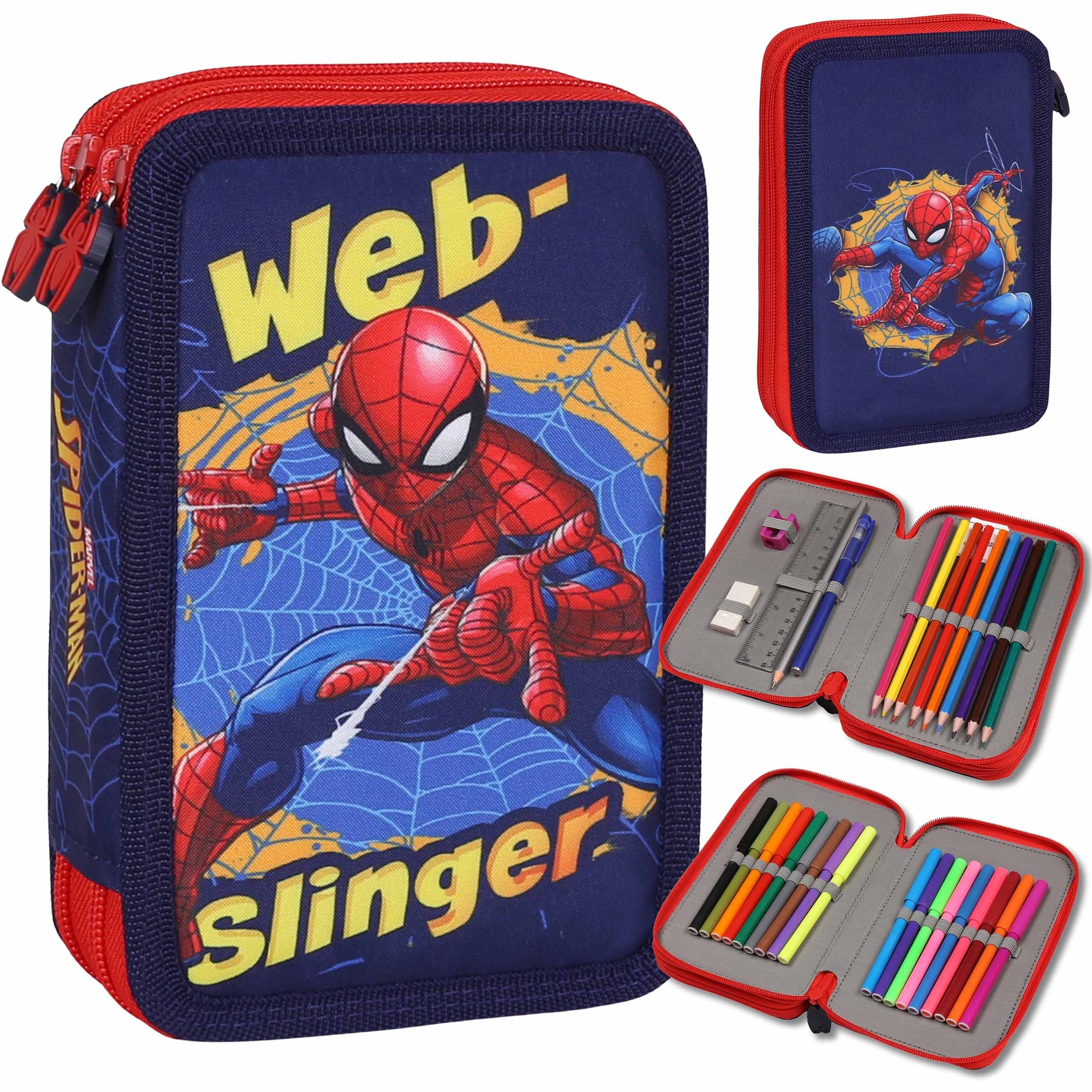 MARVEL Federmäppchen MARVEL Spider-Man Mäppchen 32-tlg., 2 Fächer, für Jungen, Schule