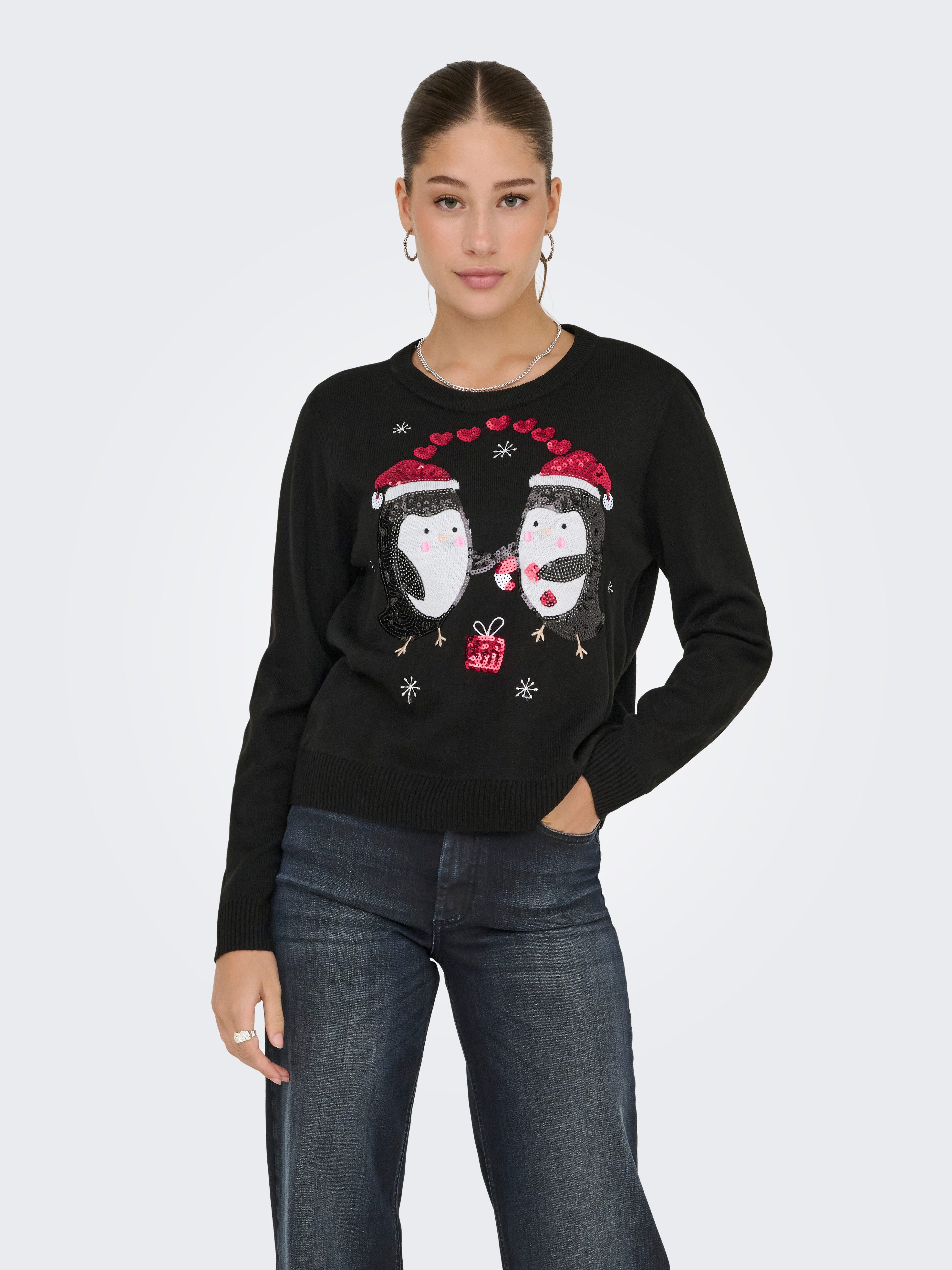 ONLY Weihnachtspullover ONLXMAS SHINE LS ONECK günstig online kaufen