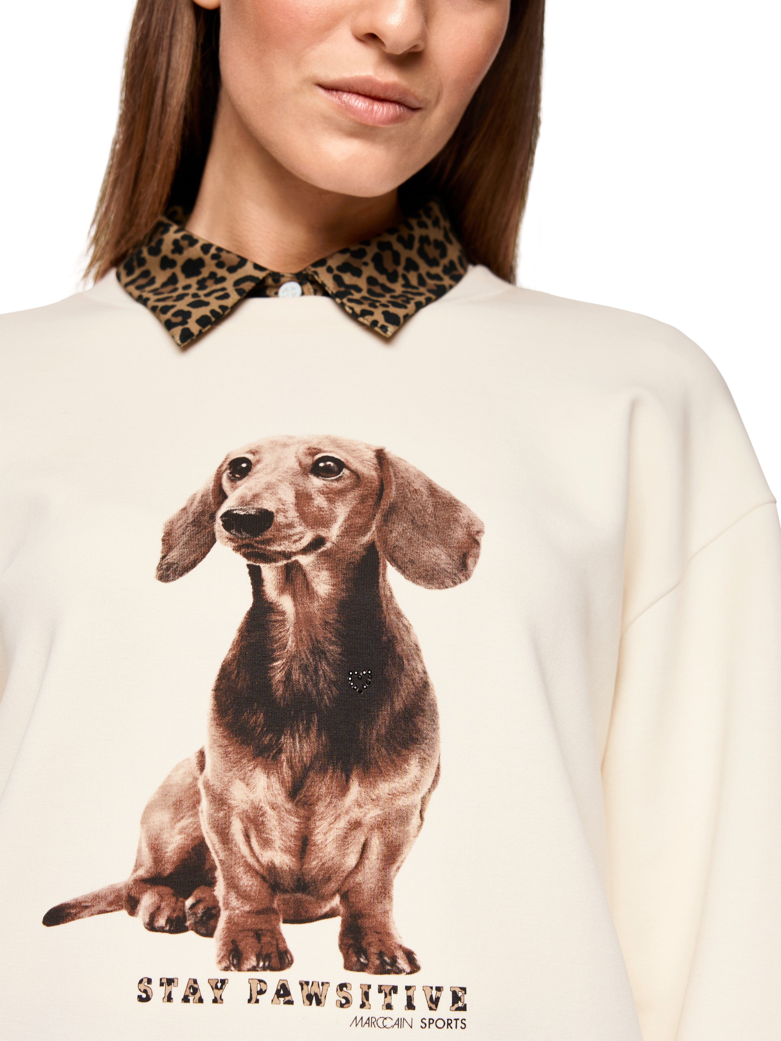 Marc Cain Sweatshirt Doggy Dogs Premium Damenmode Mit Hundeprint
